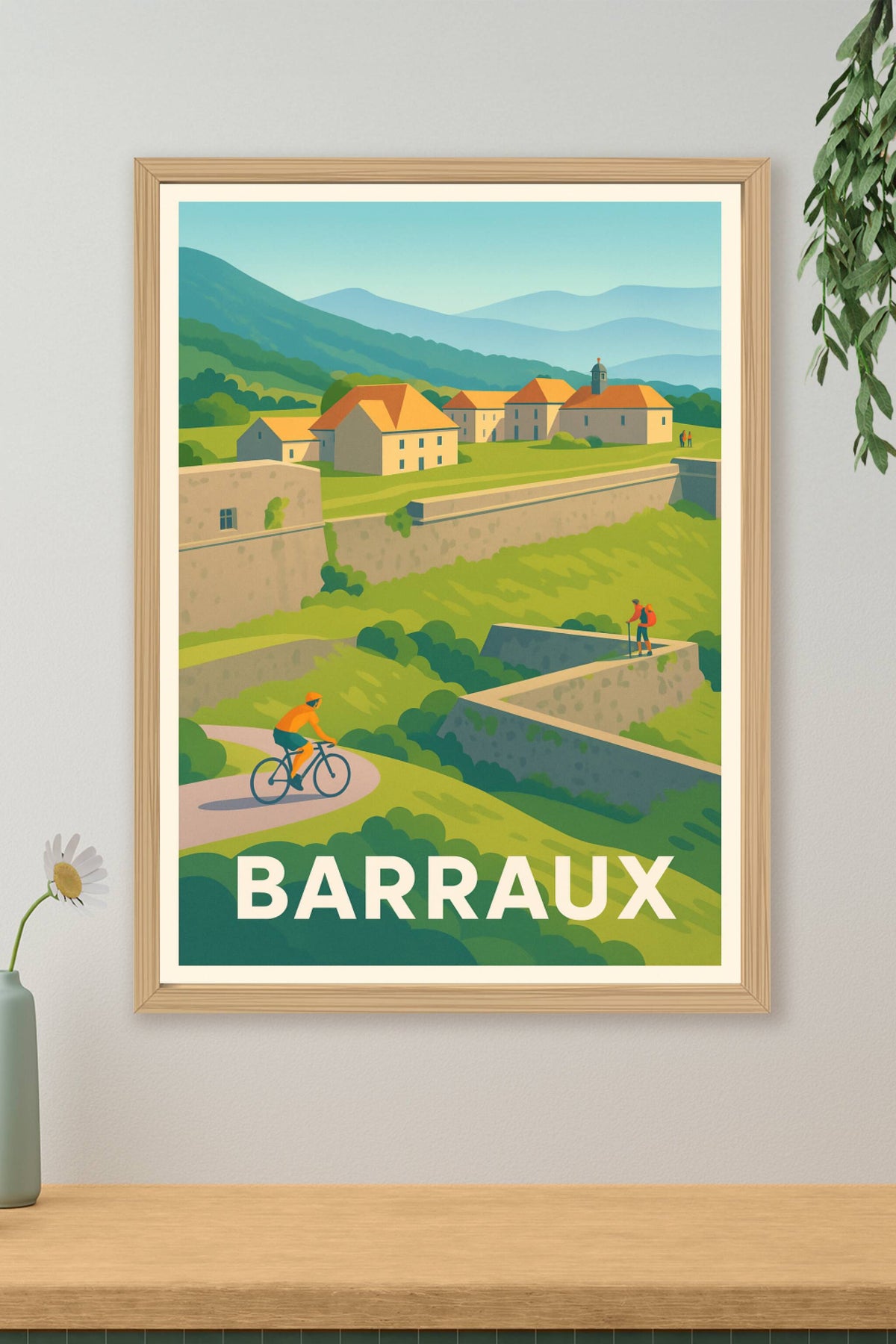 Affiche Barraux — Échappée verte au pied des remparts · poster d'art de Barraux