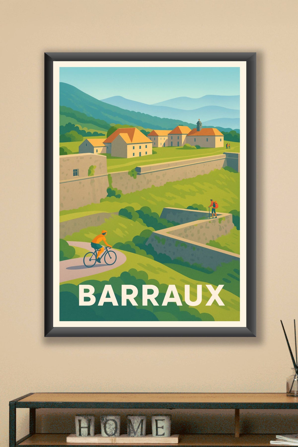 Affiche Barraux — Échappée verte au pied des remparts · poster d'art de Barraux