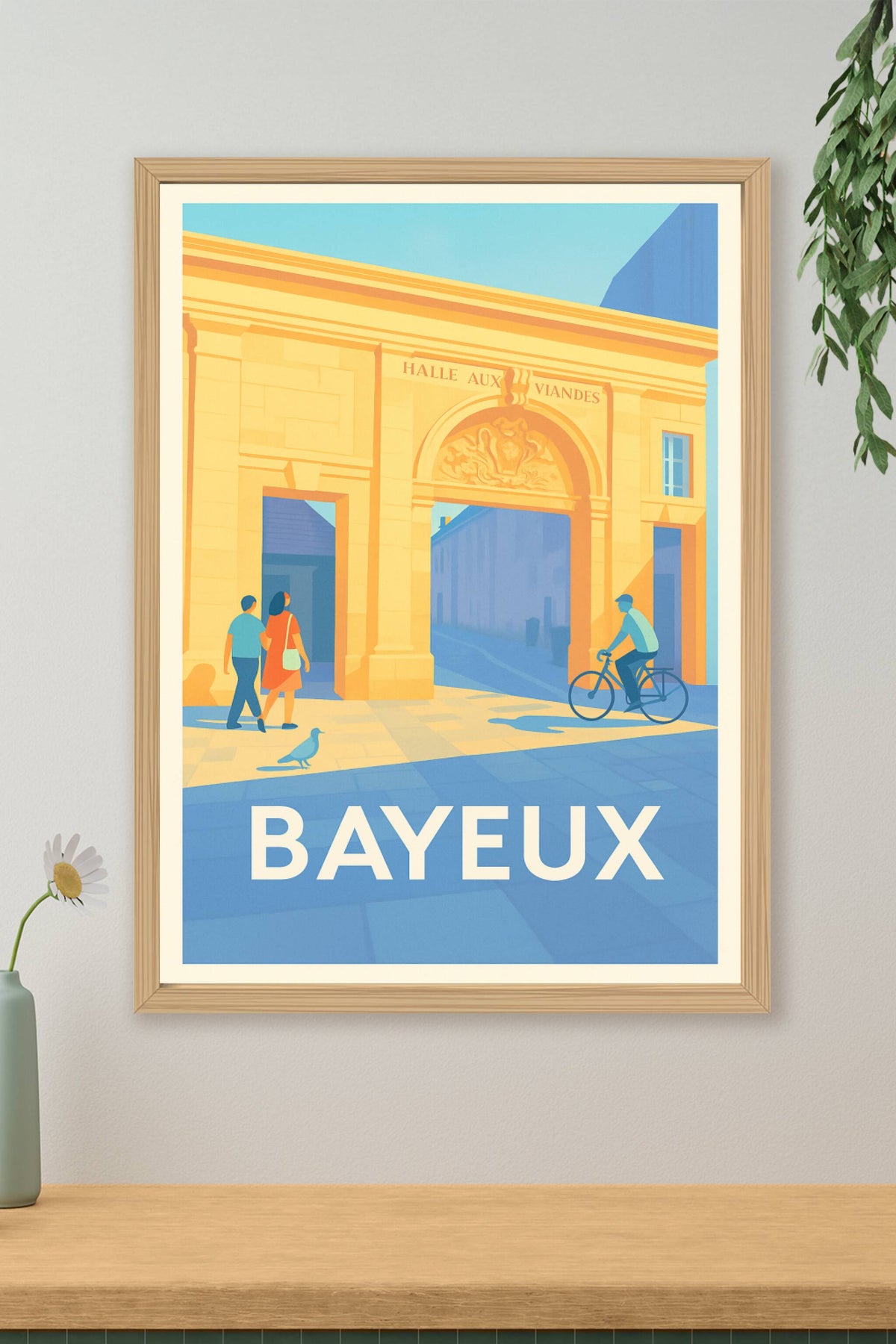 Affiche Bayeux — L'entrée emblématique de la Halle aux Viandes · poster d'art de Bayeux