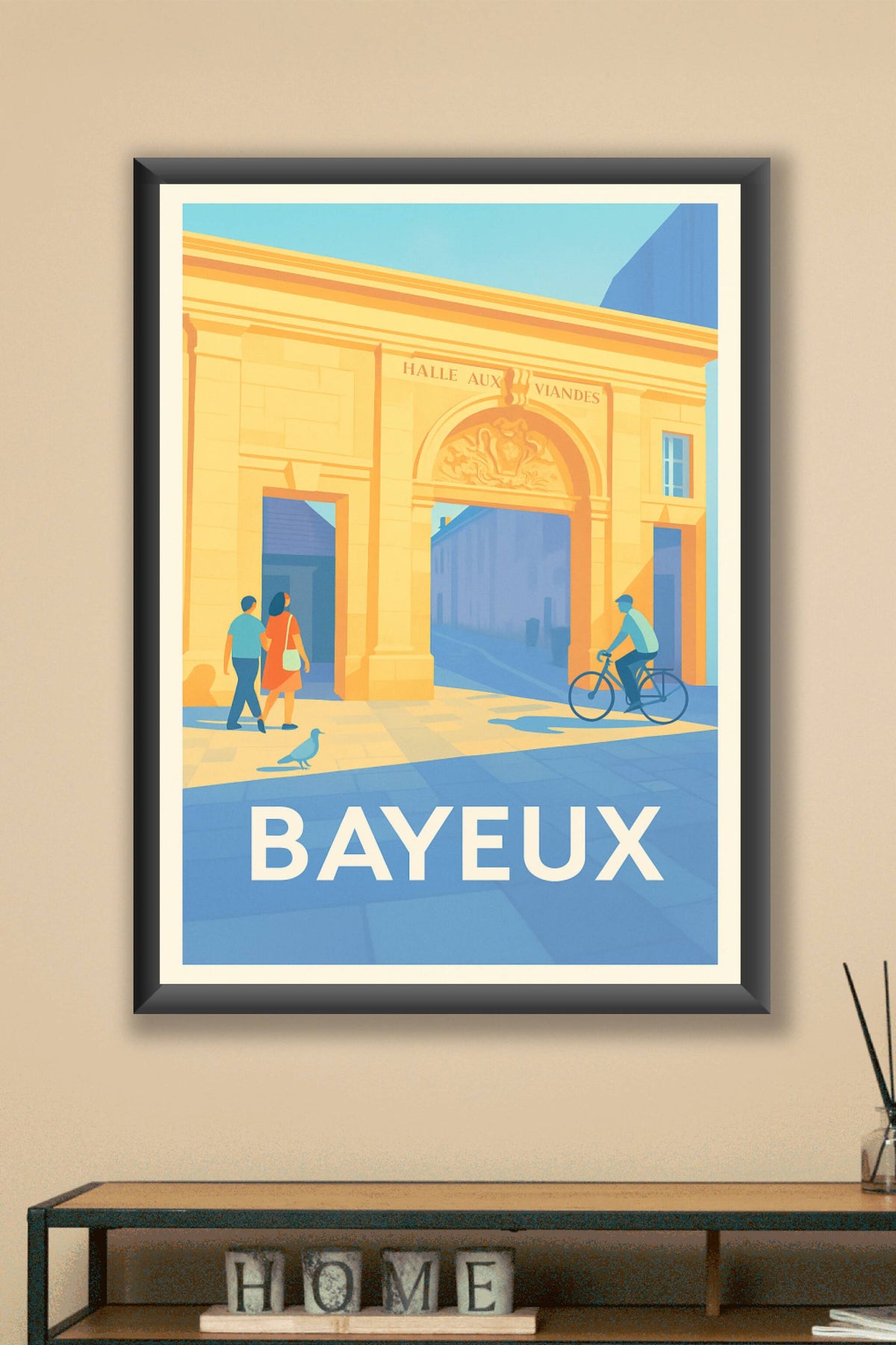 Affiche Bayeux — L'entrée emblématique de la Halle aux Viandes · poster d'art de Bayeux