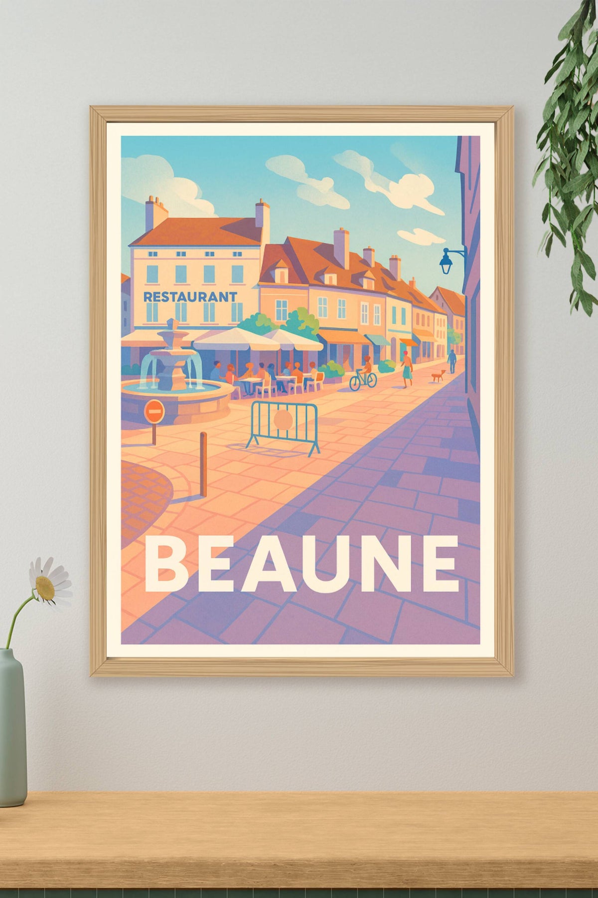 Affiche Beaune — L'art de vivre en terrasse · poster d'art de Beaune