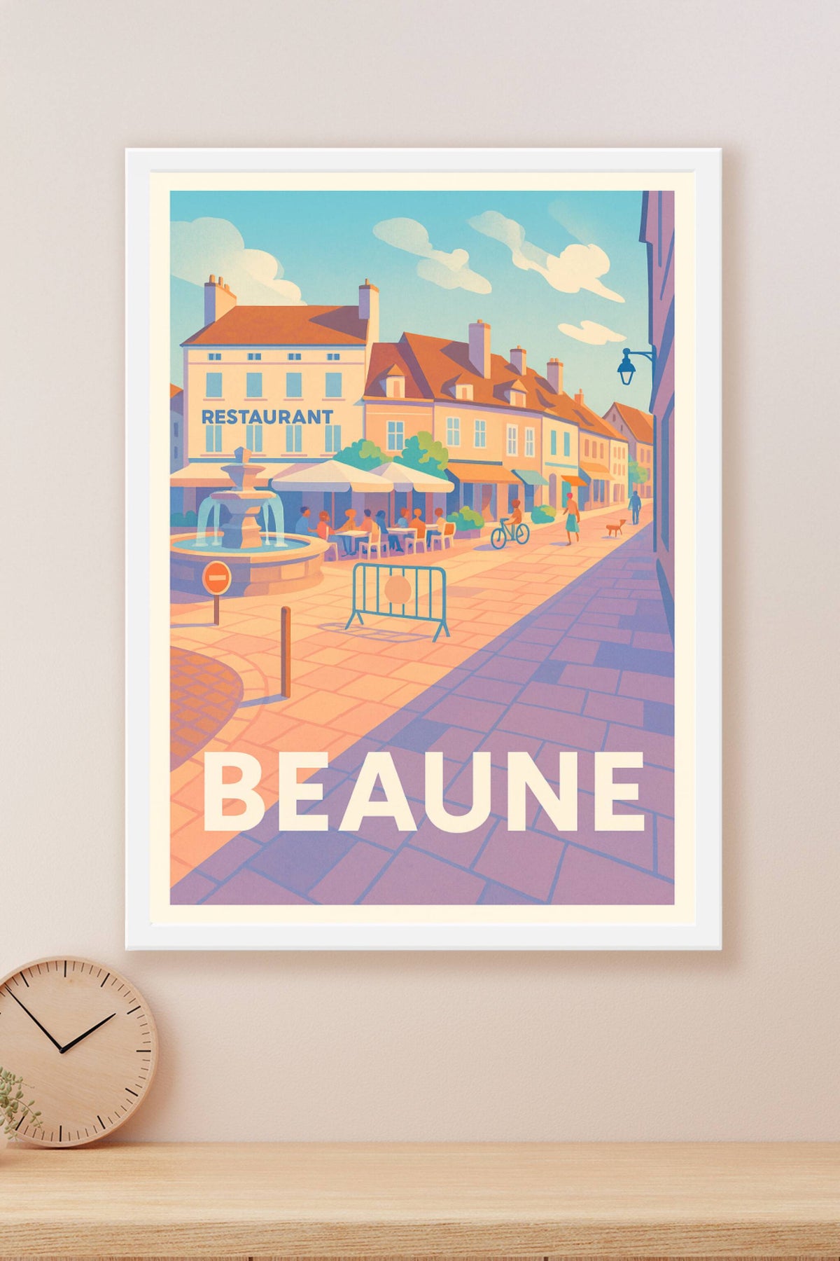 Affiche Beaune — L'art de vivre en terrasse · poster d'art de Beaune