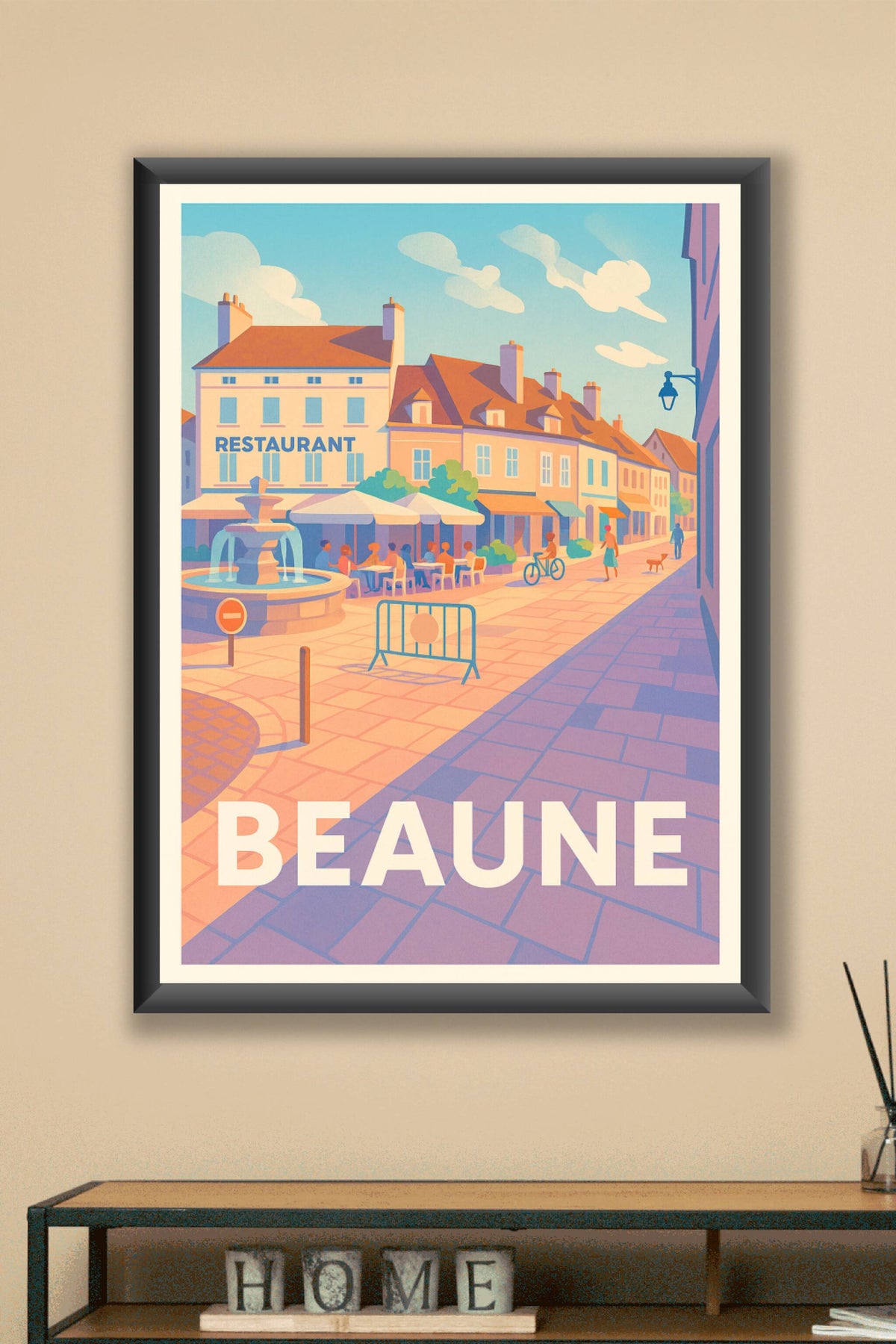 Affiche Beaune — L'art de vivre en terrasse · poster d'art de Beaune