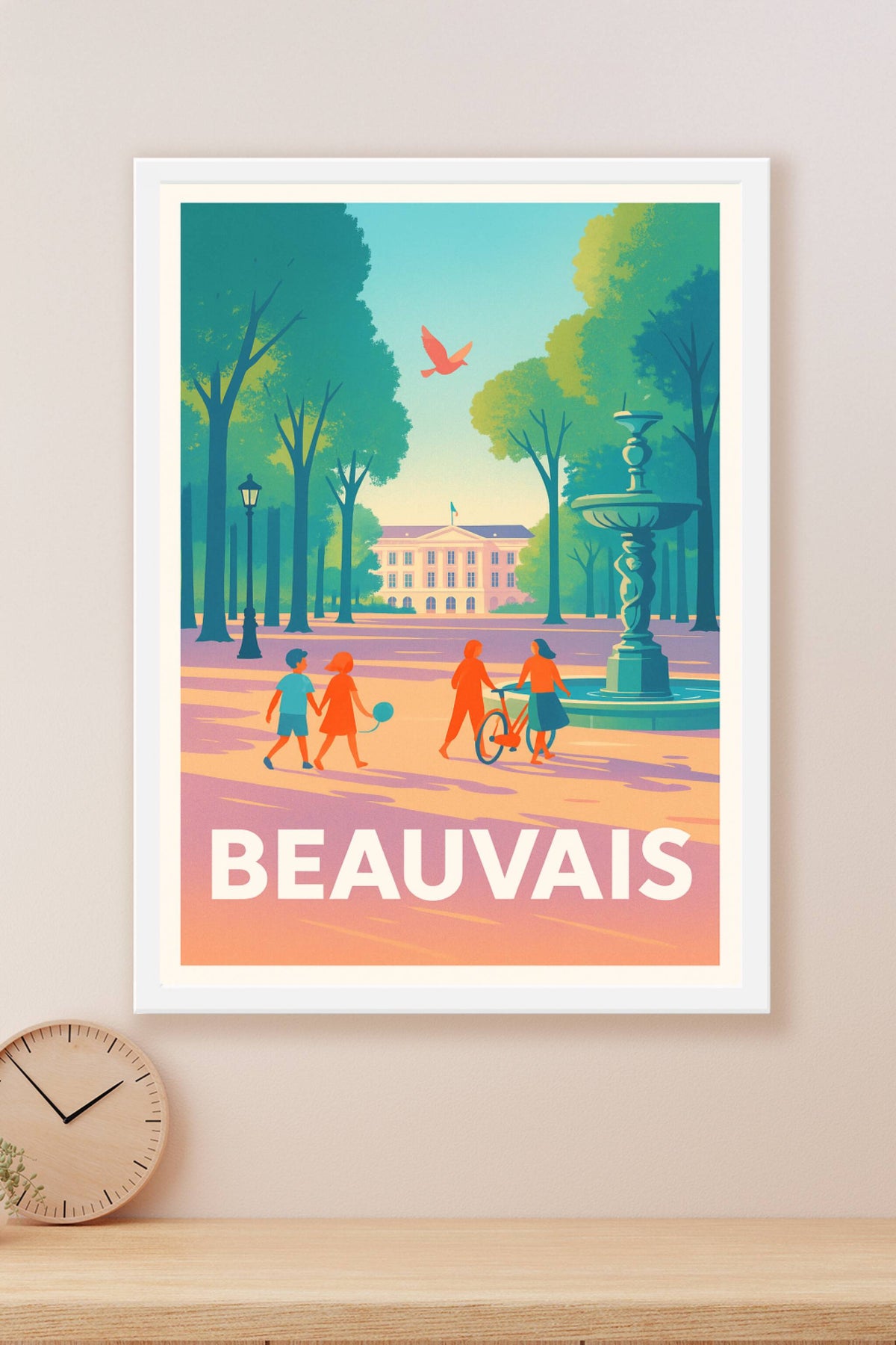 Affiche Beauvais — Promenade ensoleillée au cœur de la ville · poster d'art de Beauvais