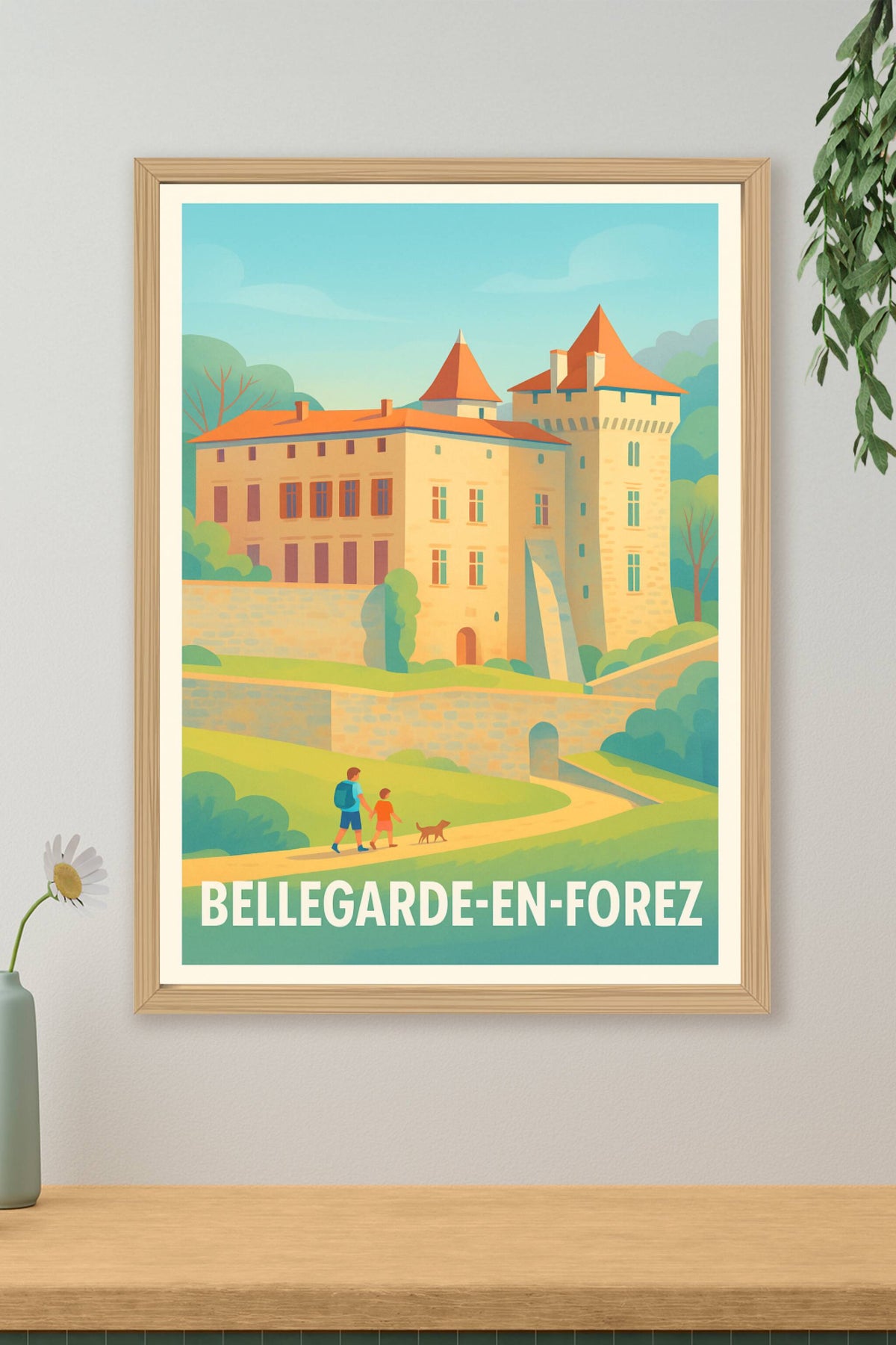 Affiche Bellegarde-en-Forez — Le charme historique au cœur de la nature · poster d'art de Bellegarde-en-Forez