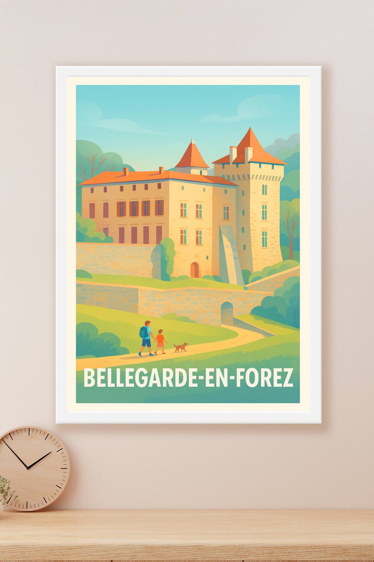 Affiche Bellegarde-en-Forez — Le charme historique au cœur de la nature · poster d'art de Bellegarde-en-Forez