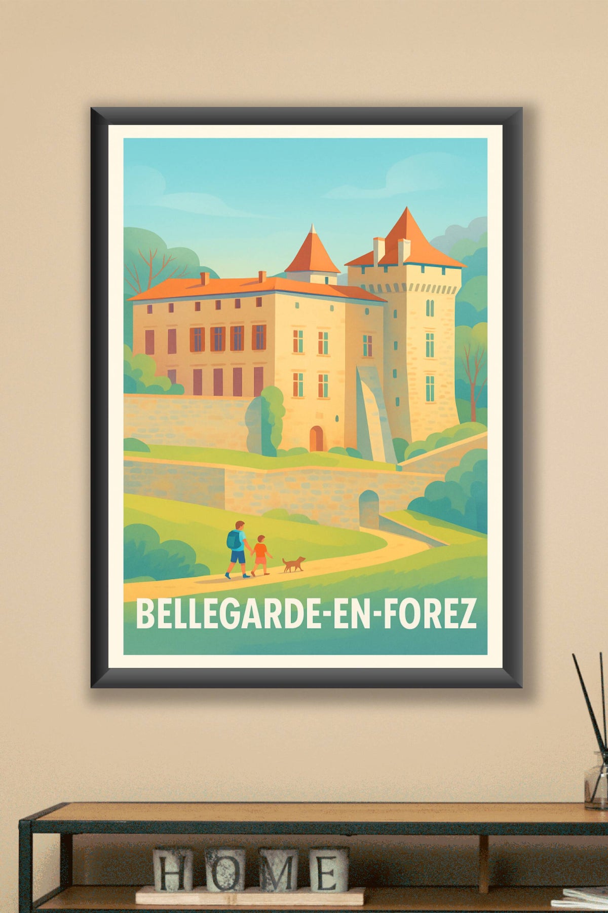 Affiche Bellegarde-en-Forez — Le charme historique au cœur de la nature · poster d'art de Bellegarde-en-Forez