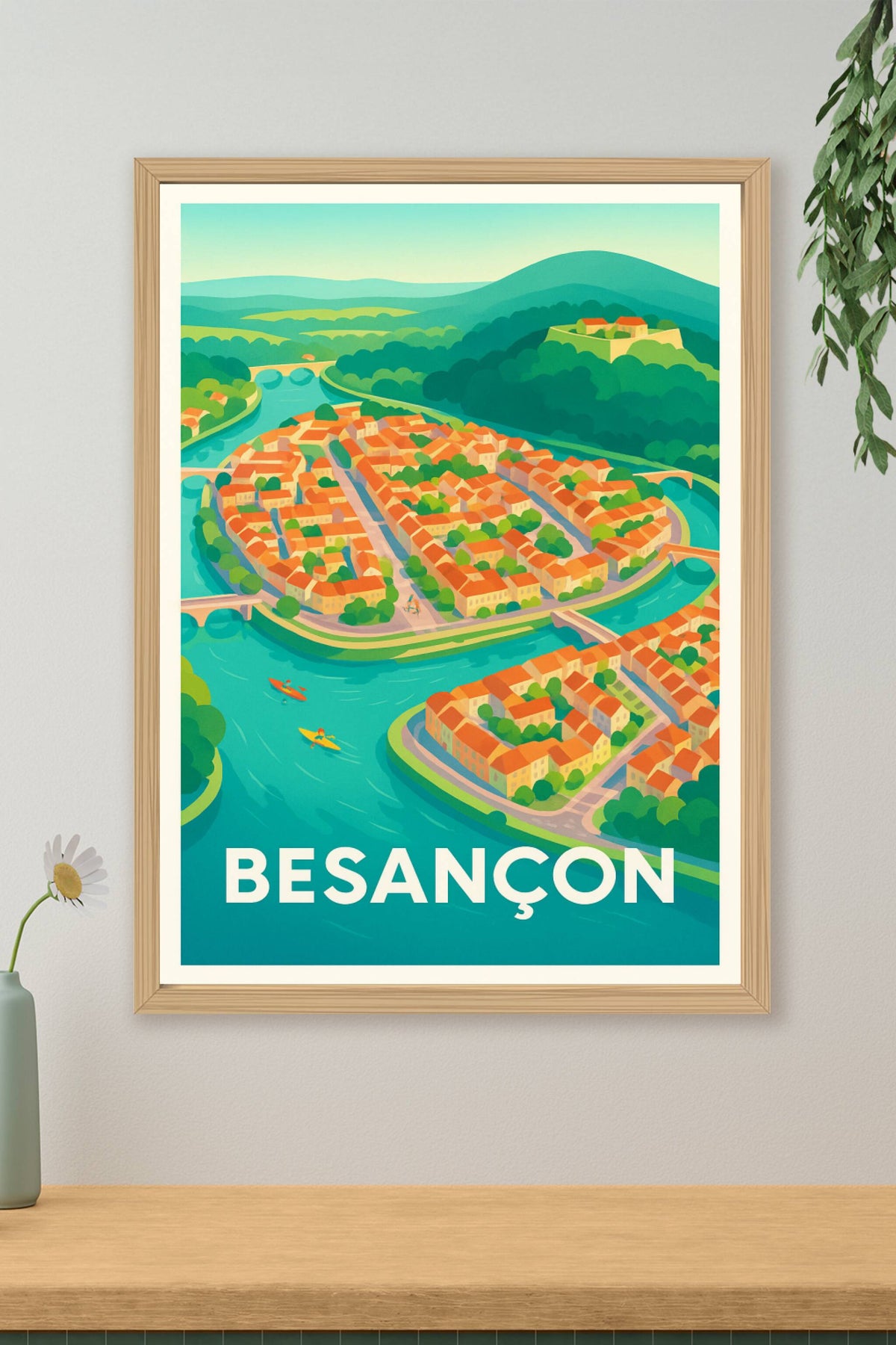 Affiche Besançon — Charme fluvial et patrimoine historique · poster d'art de Besançon