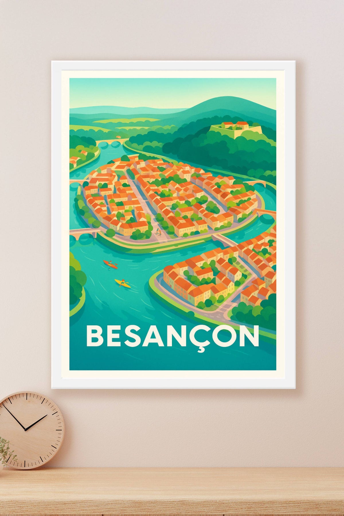 Affiche Besançon — Charme fluvial et patrimoine historique · poster d'art de Besançon