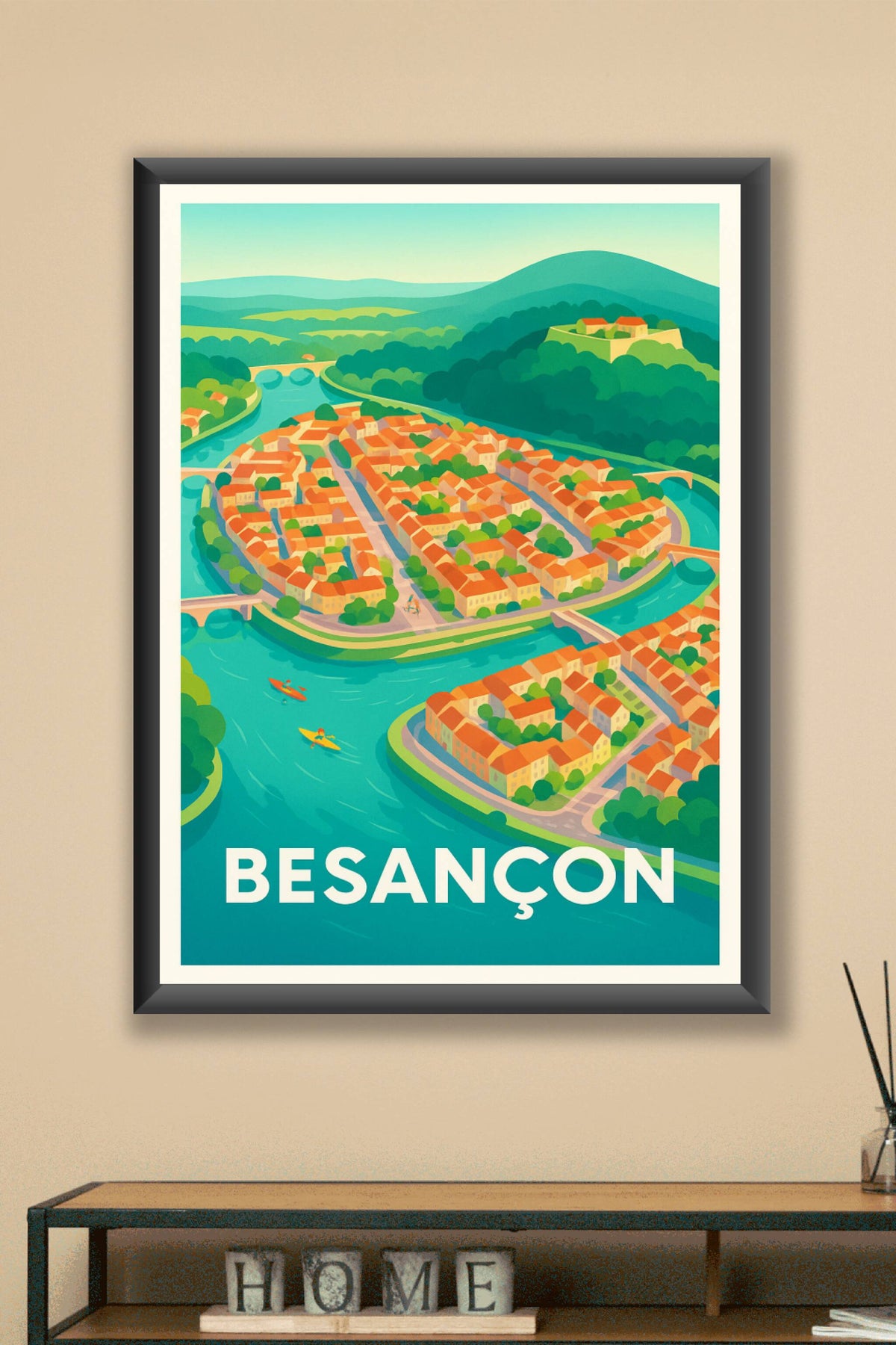 Affiche Besançon — Charme fluvial et patrimoine historique · poster d'art de Besançon