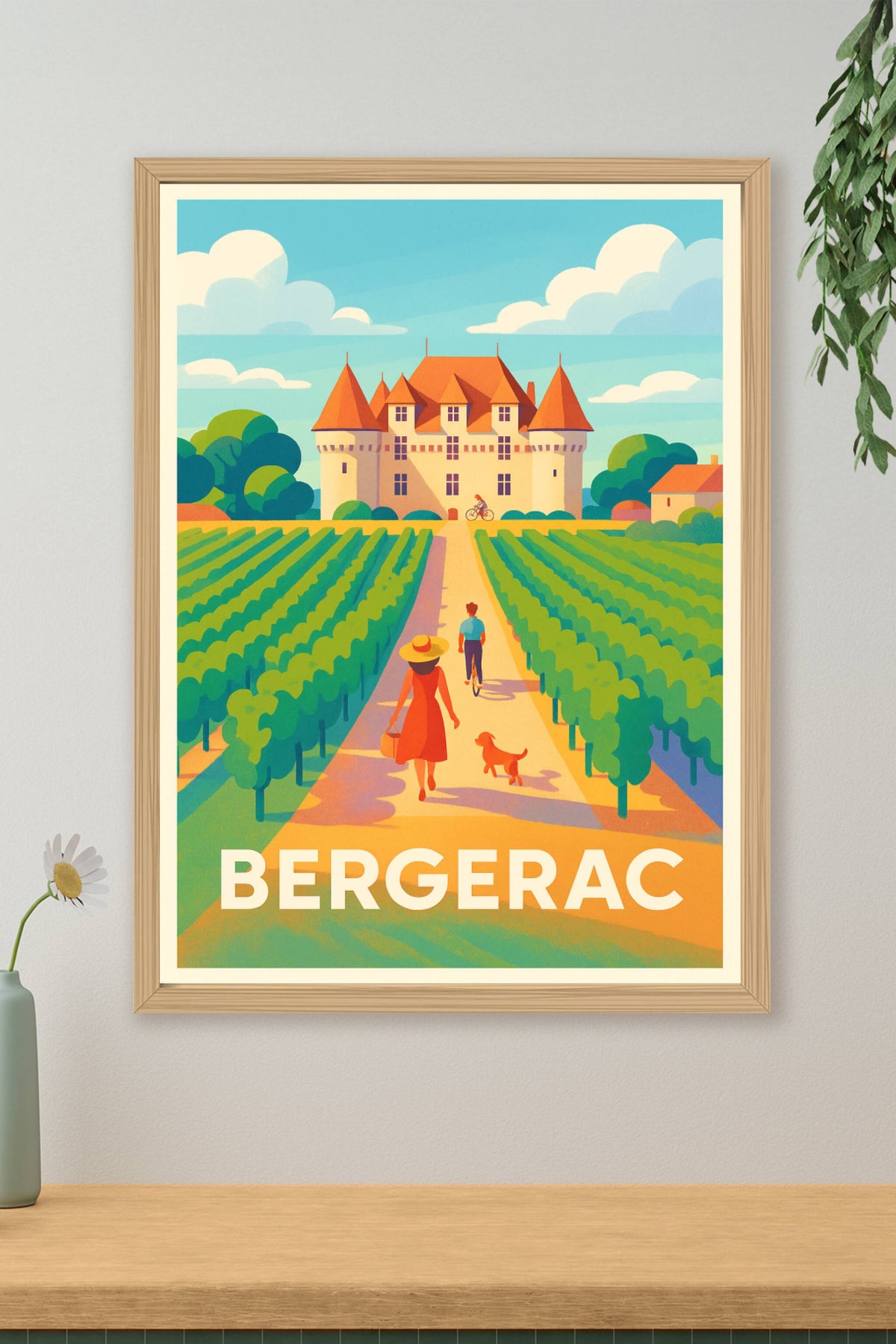 Affiche Bergerac — L'élégance au cœur des vignobles · poster d'art de Bergerac