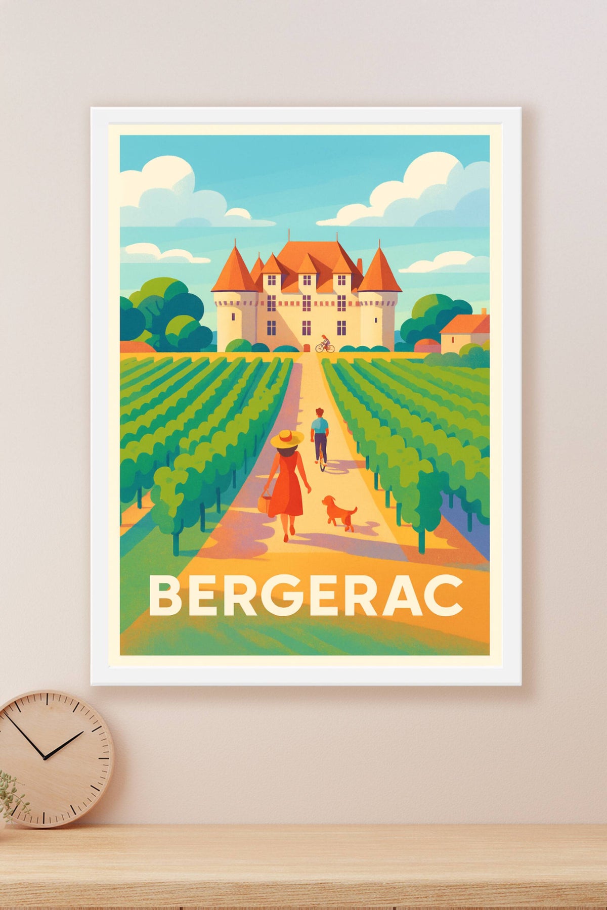 Affiche Bergerac — L'élégance au cœur des vignobles · poster d'art de Bergerac