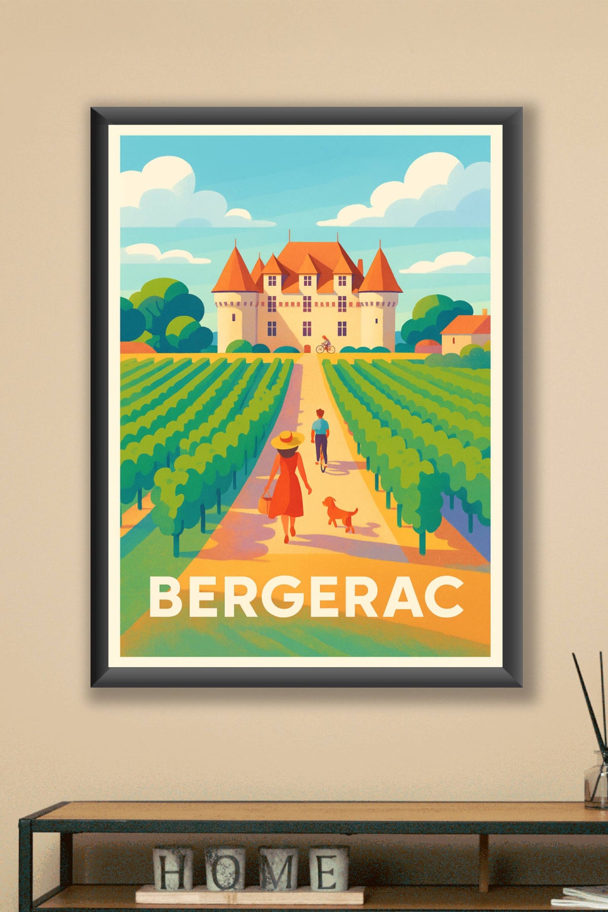 Affiche Bergerac — L'élégance au cœur des vignobles · poster d'art de Bergerac
