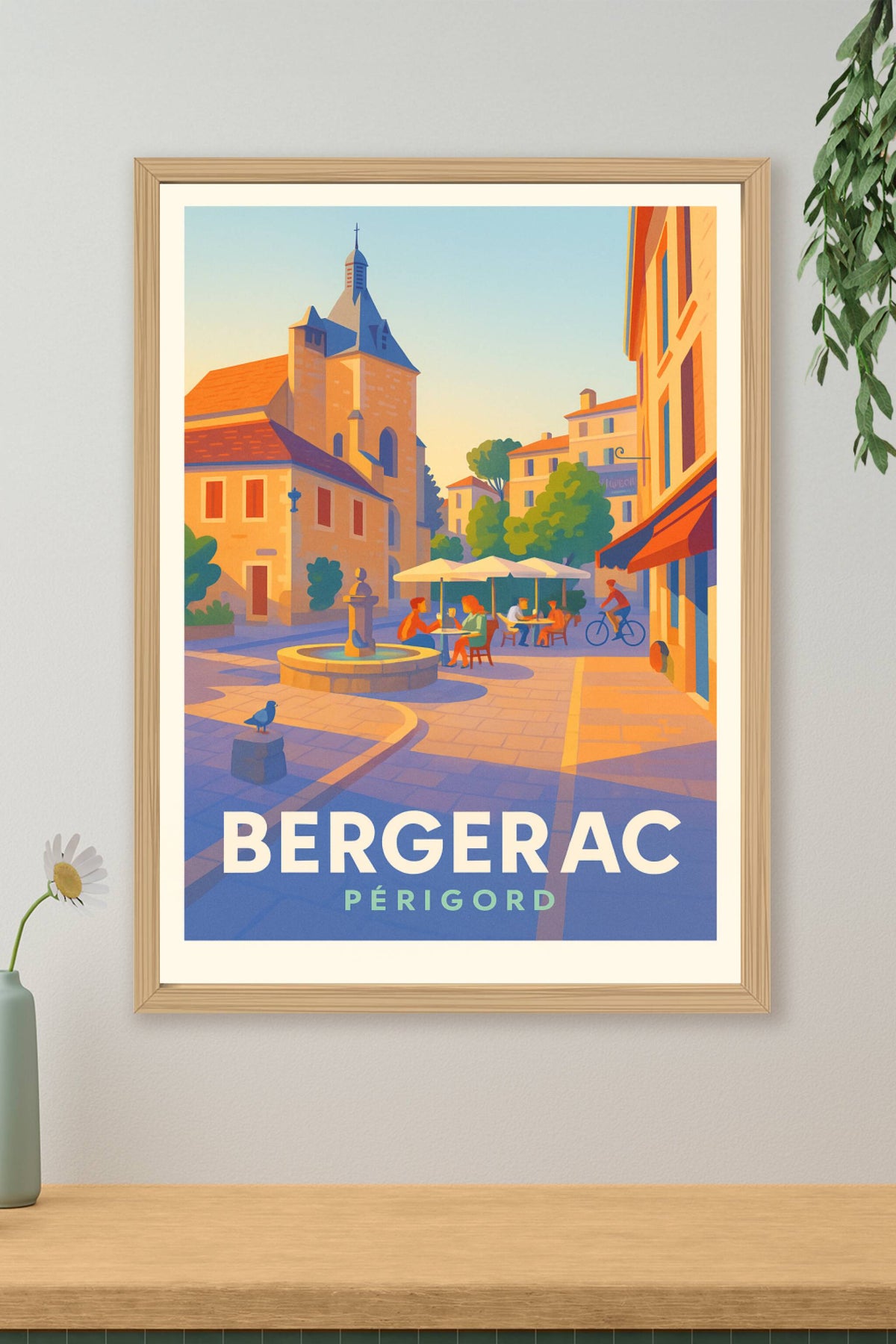Affiche Bergerac — Charme et douceur du Périgord · poster d'art de Bergerac