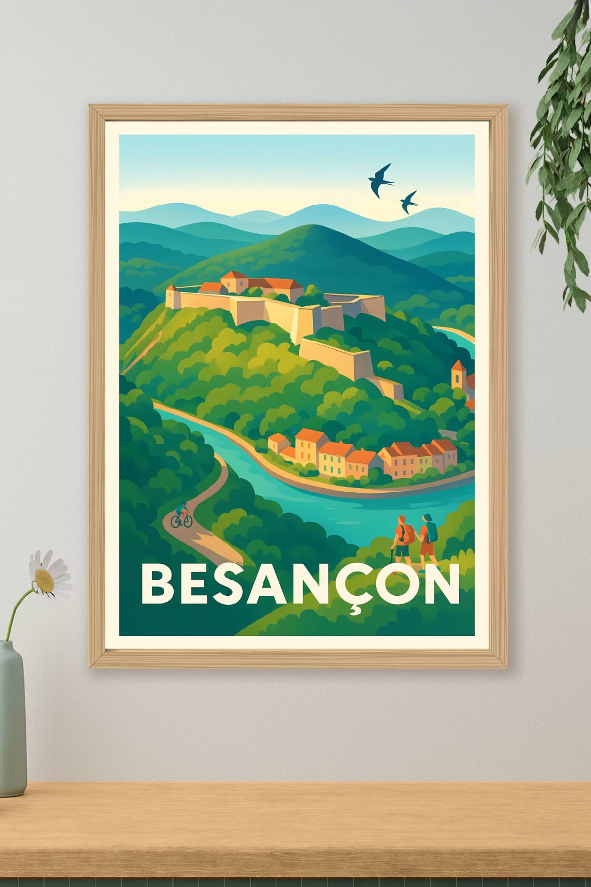 Affiche Besançon — Entre nature et patrimoine · poster d'art de Besançon