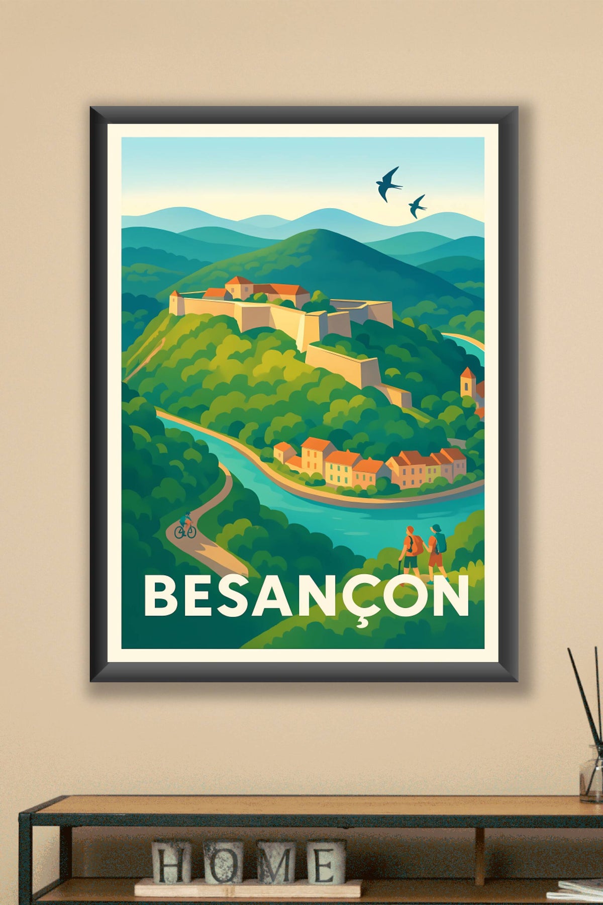 Affiche Besançon — Entre nature et patrimoine · poster d'art de Besançon