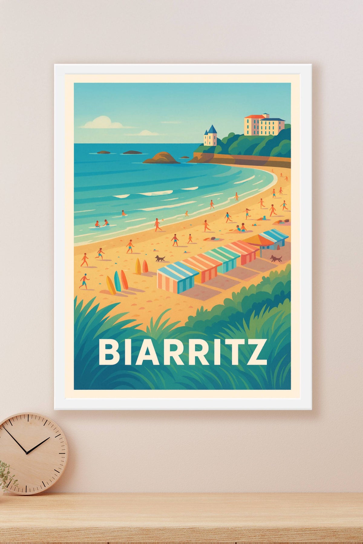 Affiche Biarritz — Plage et ambiance estivale en bord de mer · poster d'art de Biarritz