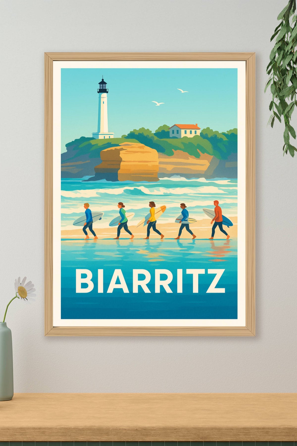 Affiche Biarritz — L'Esprit Côtier et Surf Élégant · poster d'art de Biarritz
