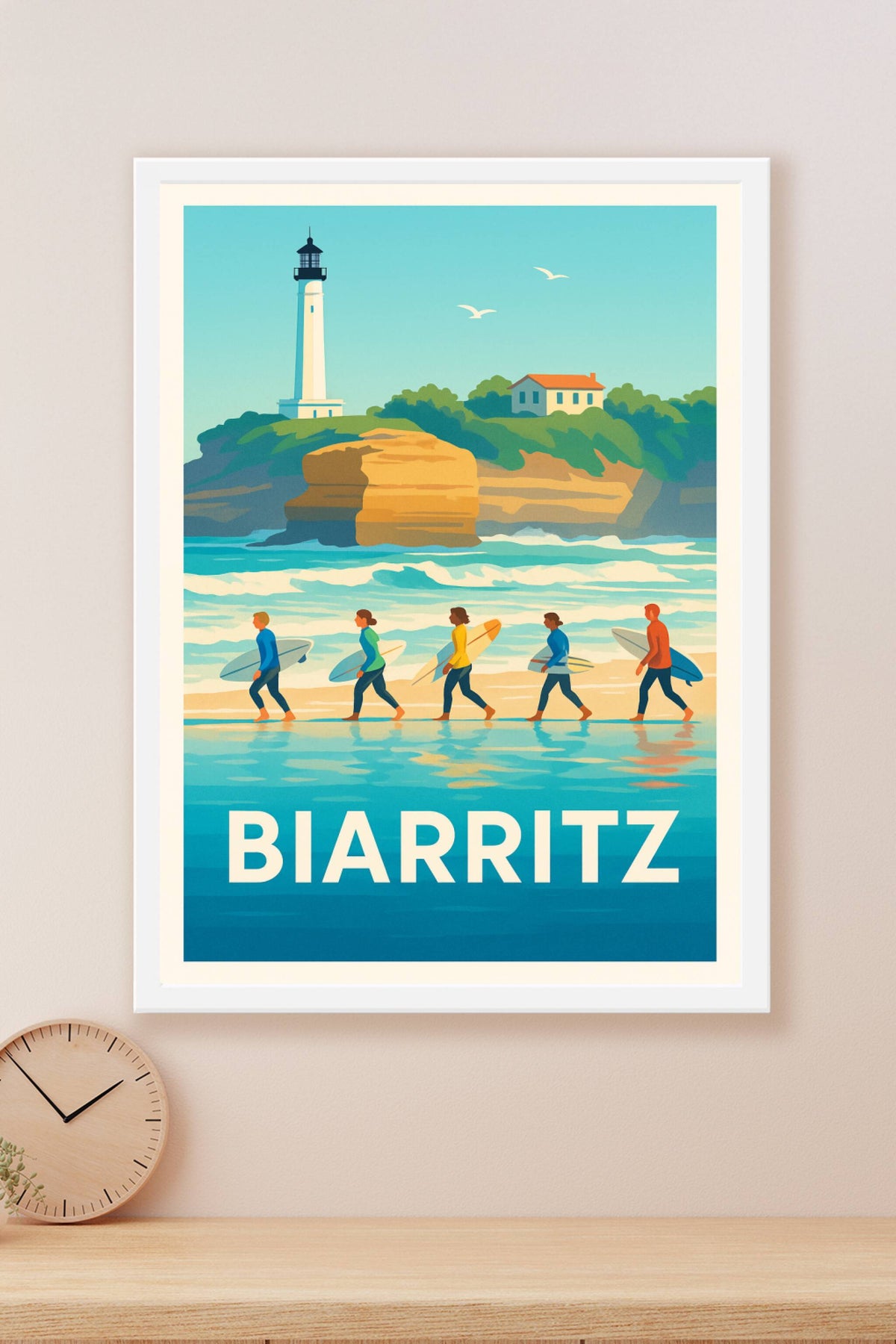 Affiche Biarritz — L'Esprit Côtier et Surf Élégant · poster d'art de Biarritz