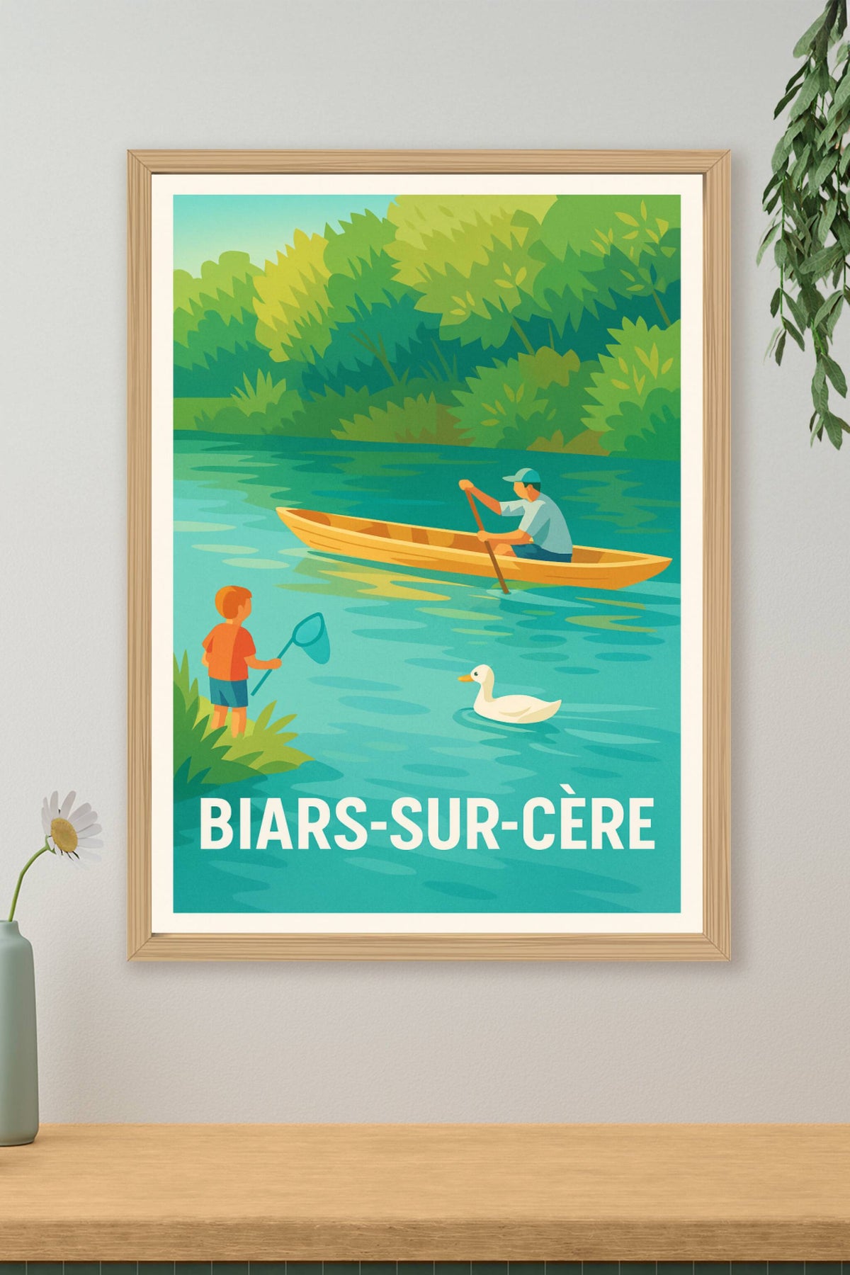 Affiche Biars-sur-Cère — Sérénité et nature au fil de l'eau · poster d'art de Biars-sur-Cère
