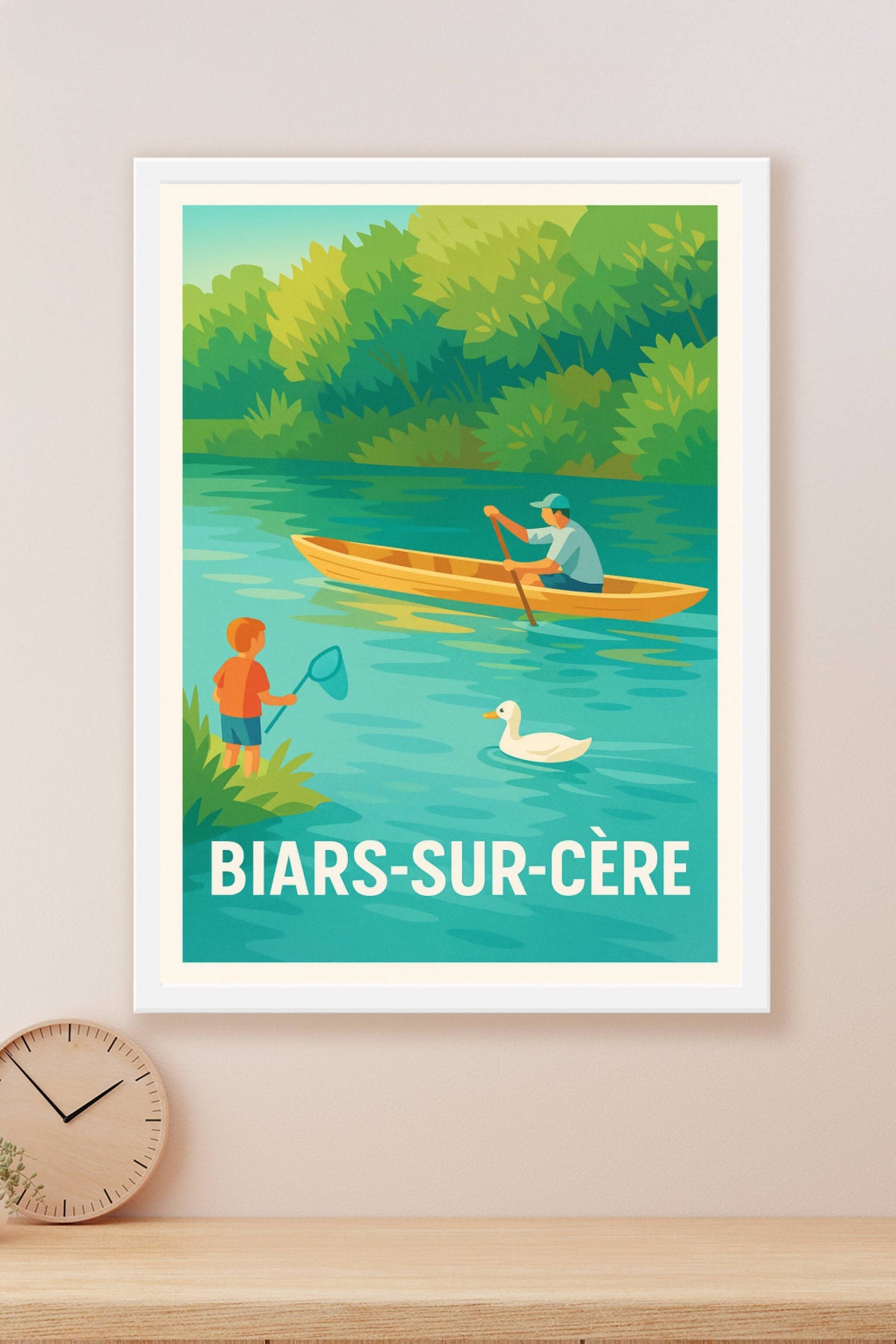 Affiche Biars-sur-Cère — Sérénité et nature au fil de l'eau · poster d'art de Biars-sur-Cère