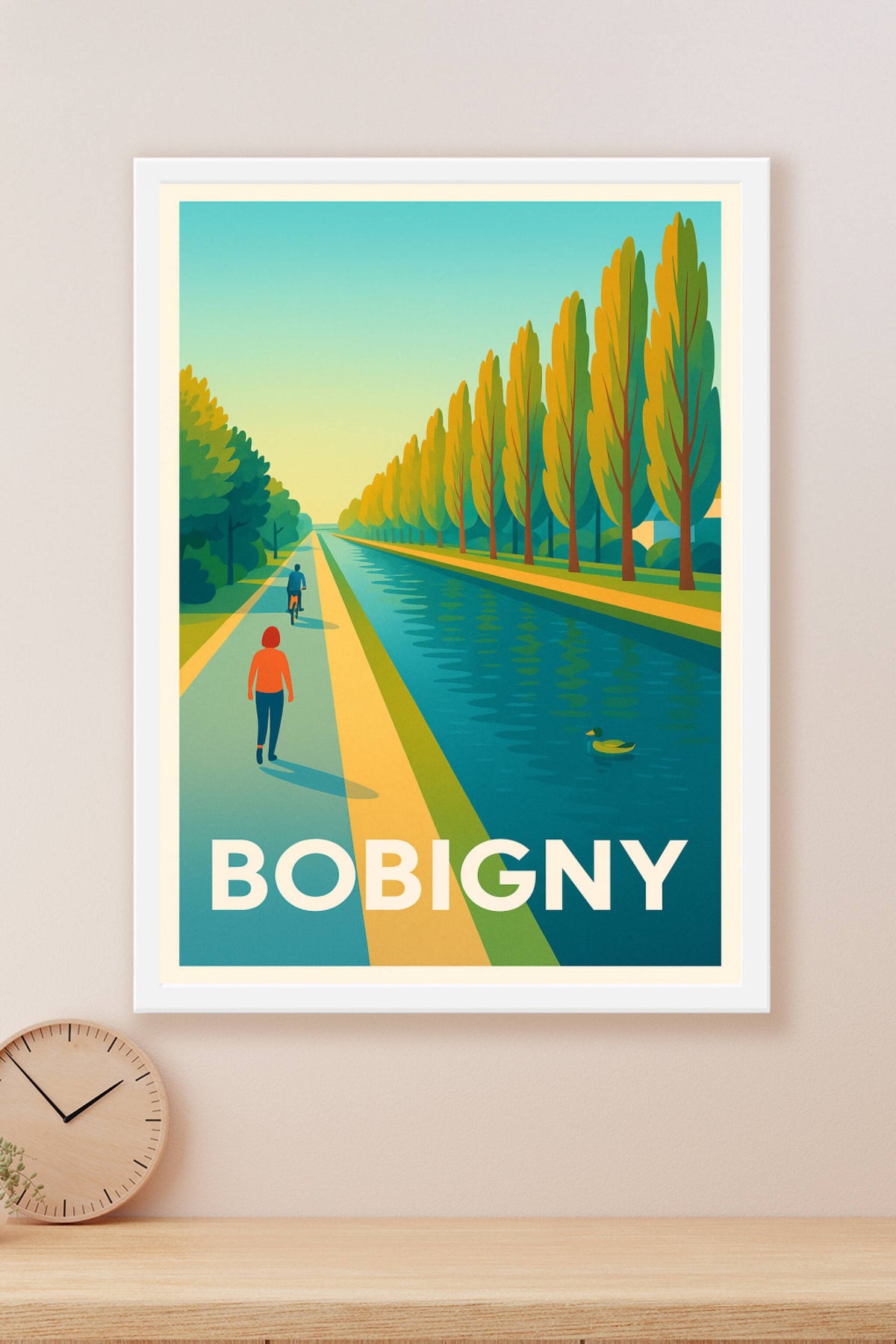 Affiche Bobigny — Balade paisible au bord du canal · poster d'art de Bobigny