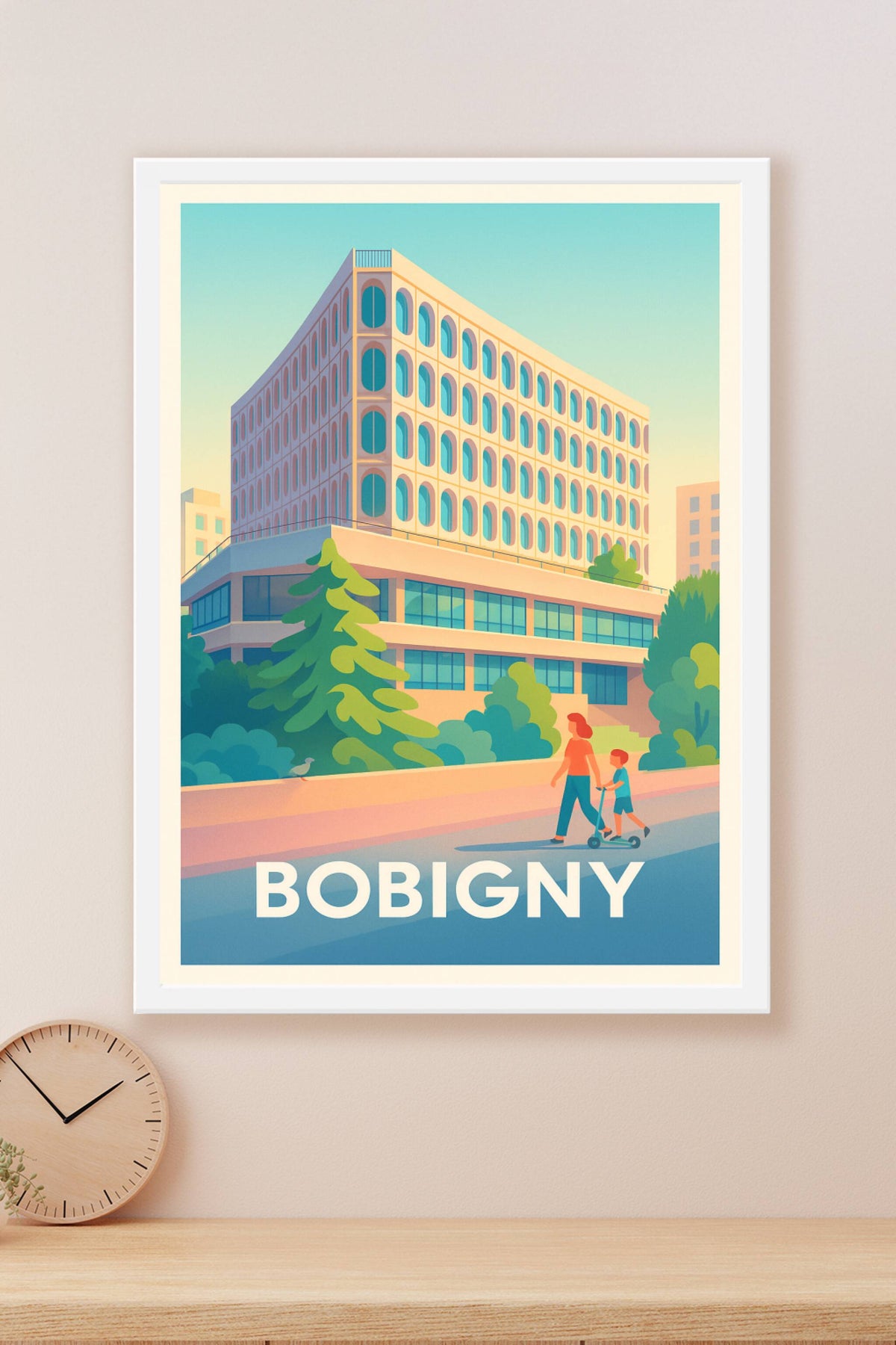 Affiche Bobigny — L'architecture moderniste à l'honneur · poster d'art de Bobigny