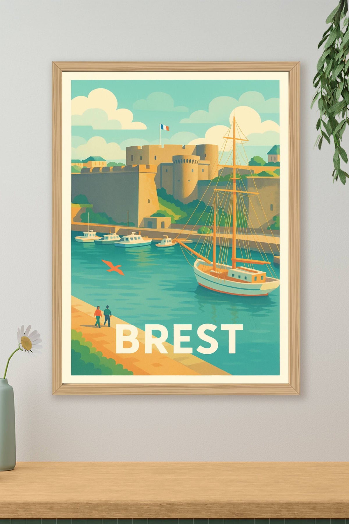 Affiche Brest — L'élégance maritime bretonne · poster d'art de Brest