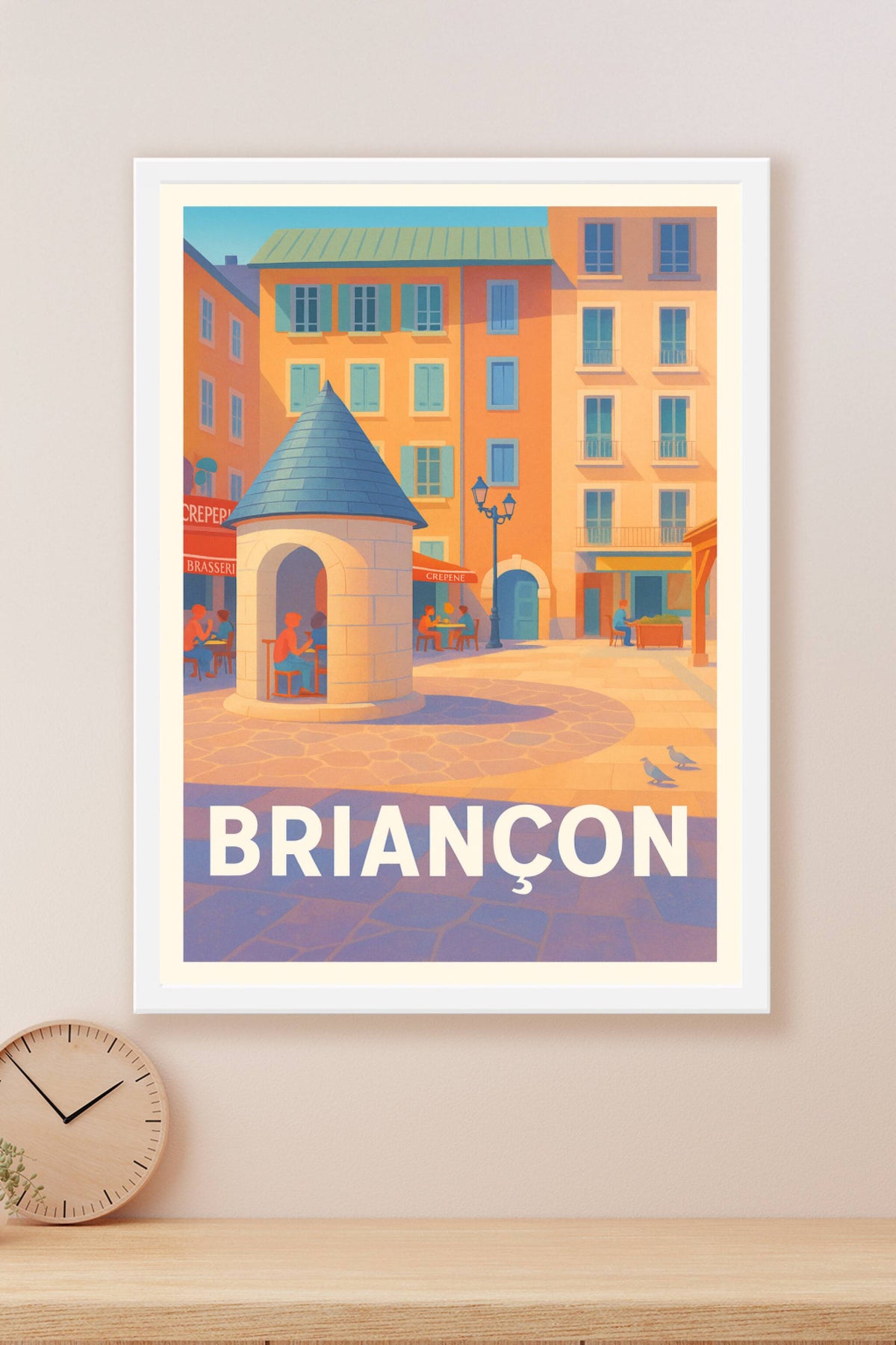 Affiche Briançon — Charme et douceur en terrasse · poster d'art de Briançon