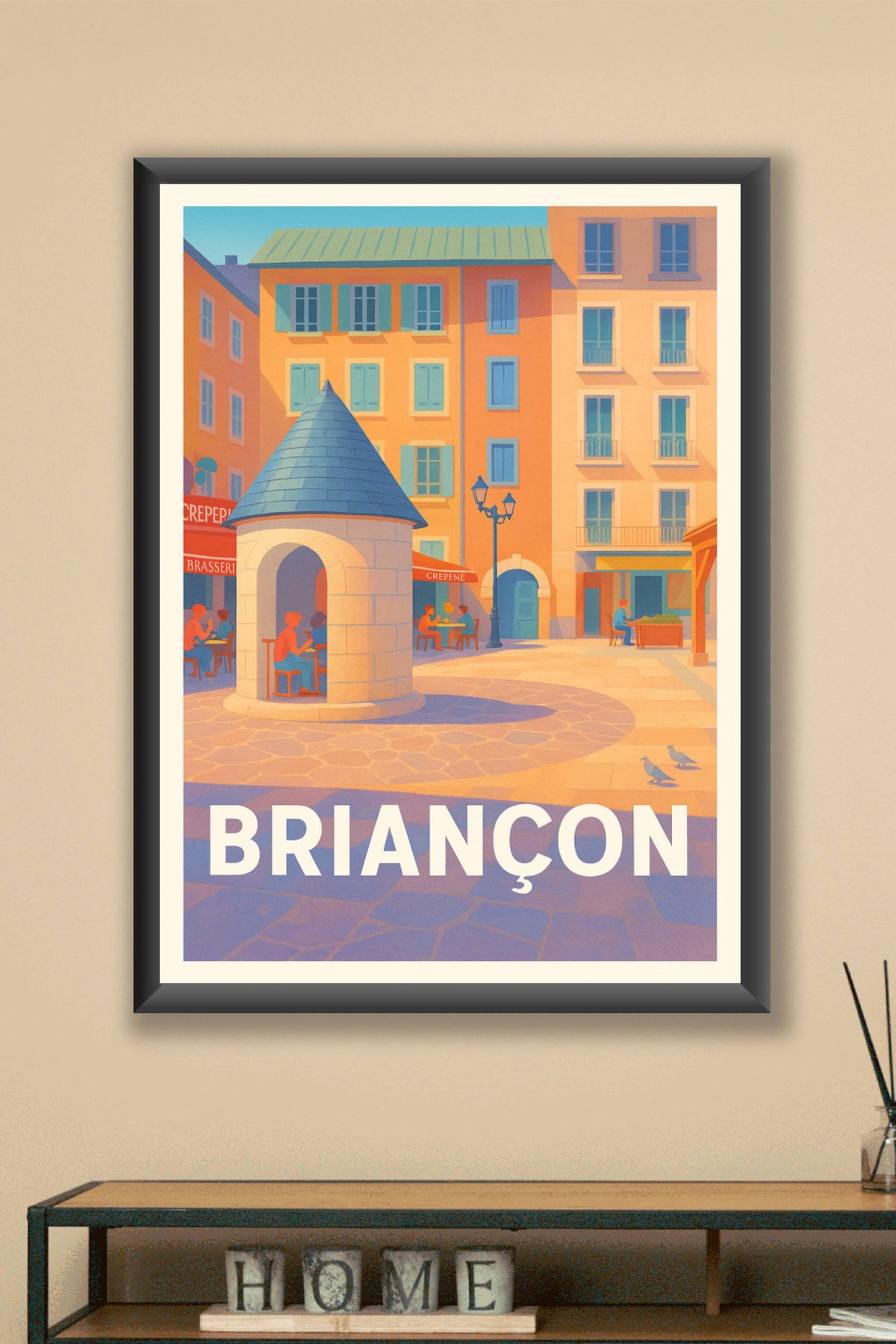 Affiche Briançon — Charme et douceur en terrasse · poster d'art de Briançon