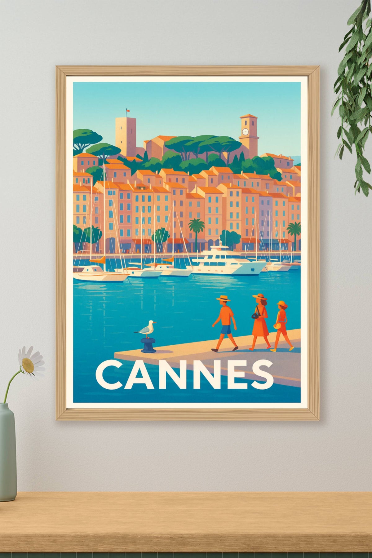 Affiche Cannes — Escapade ensoleillée sur la Croisette · poster d'art de Cannes