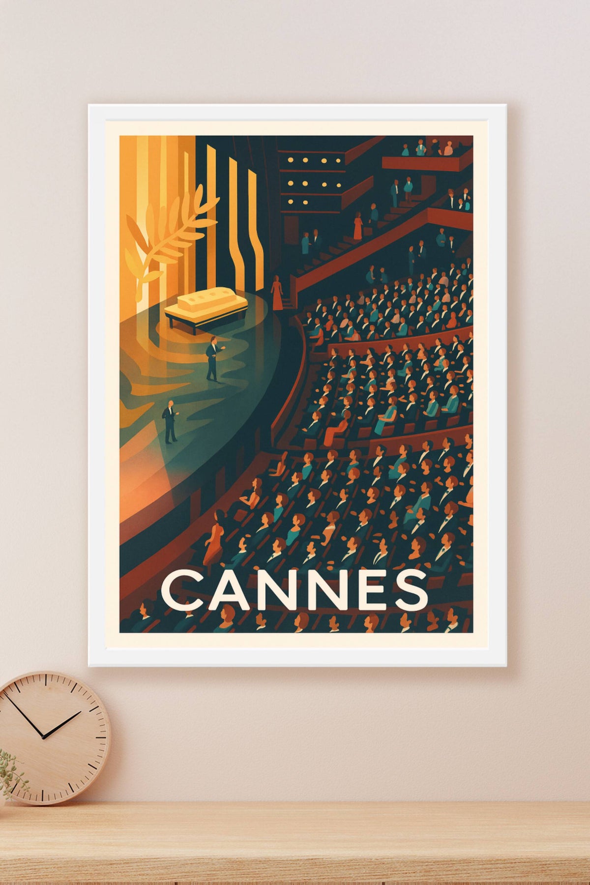 Affiche Cannes — L'élégance du Festival sur scène · poster d'art de Cannes