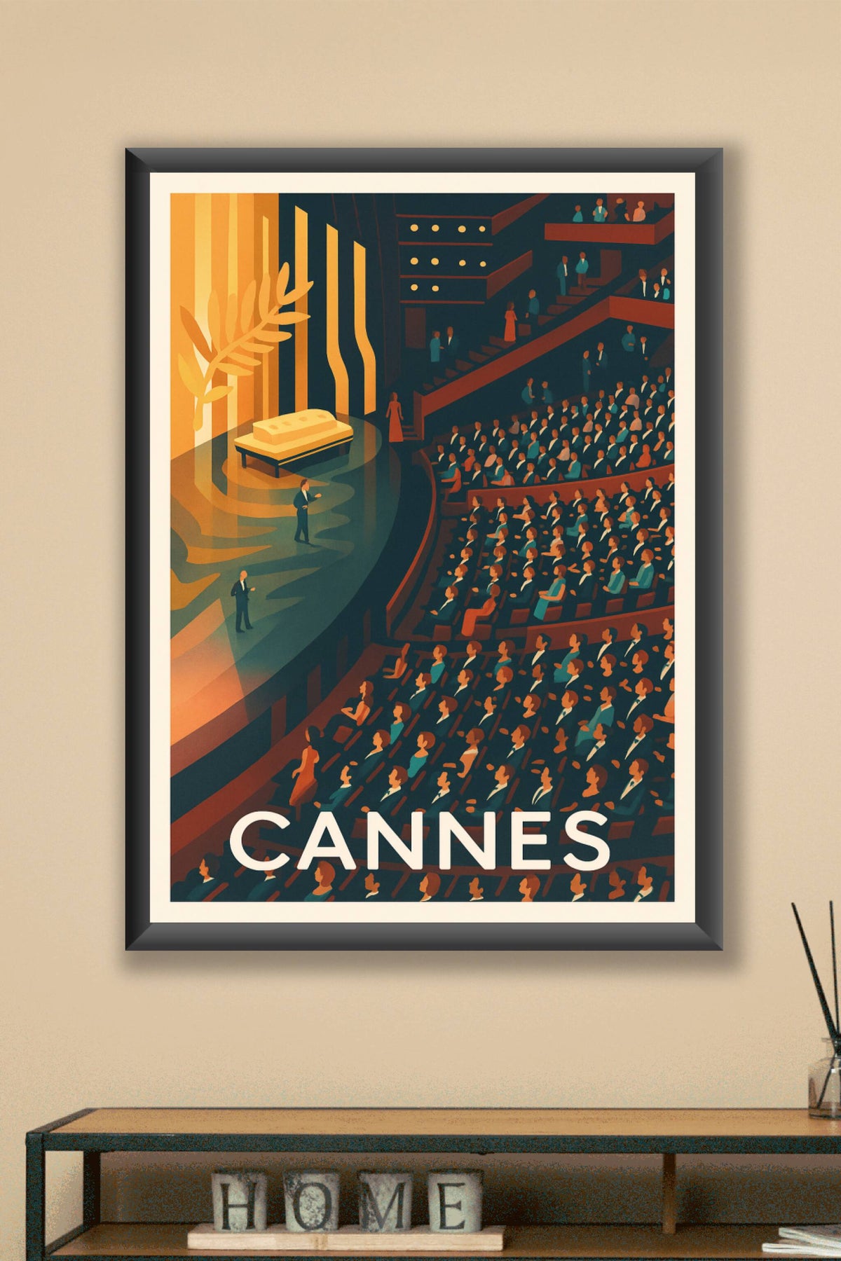 Affiche Cannes — L'élégance du Festival sur scène · poster d'art de Cannes
