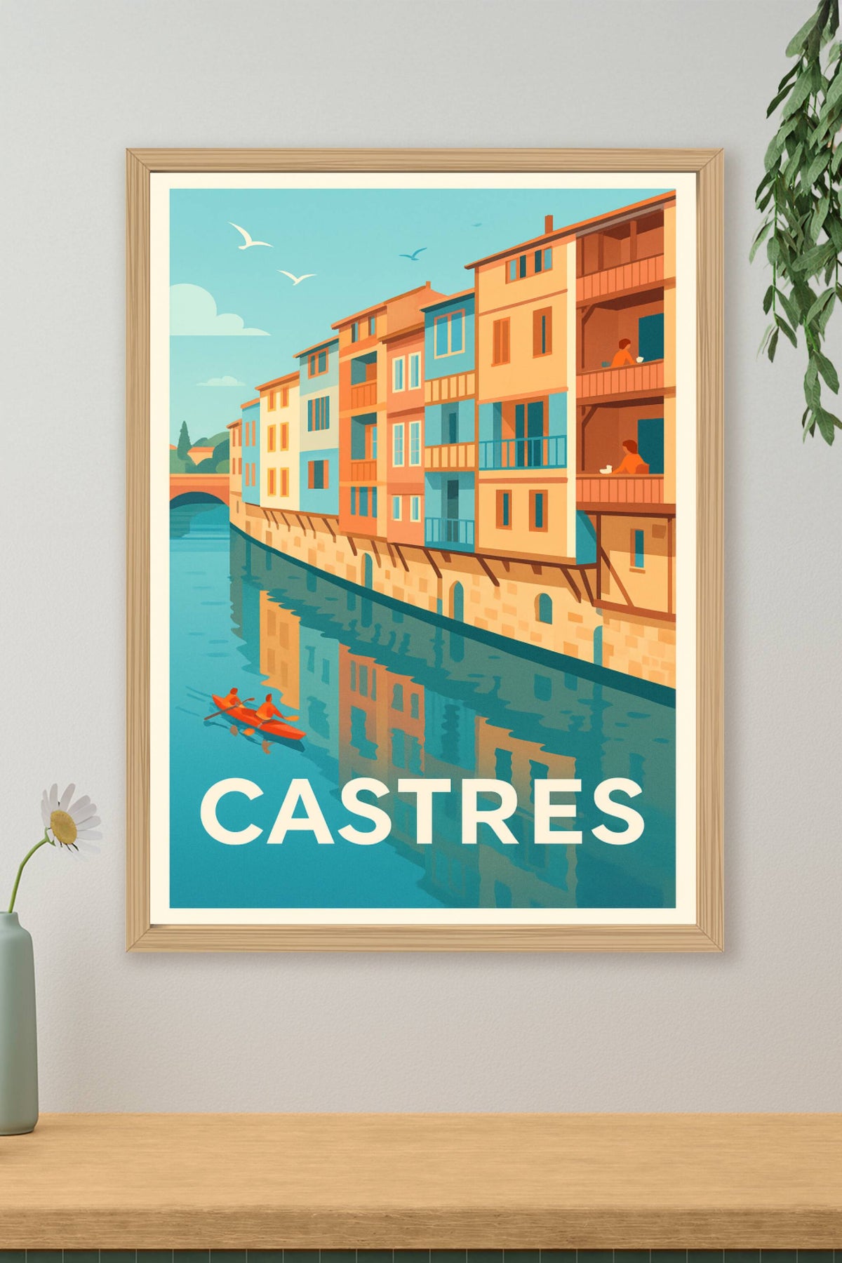 Affiche Castres — Harmonie des couleurs sur le Canal · poster d'art de Castres