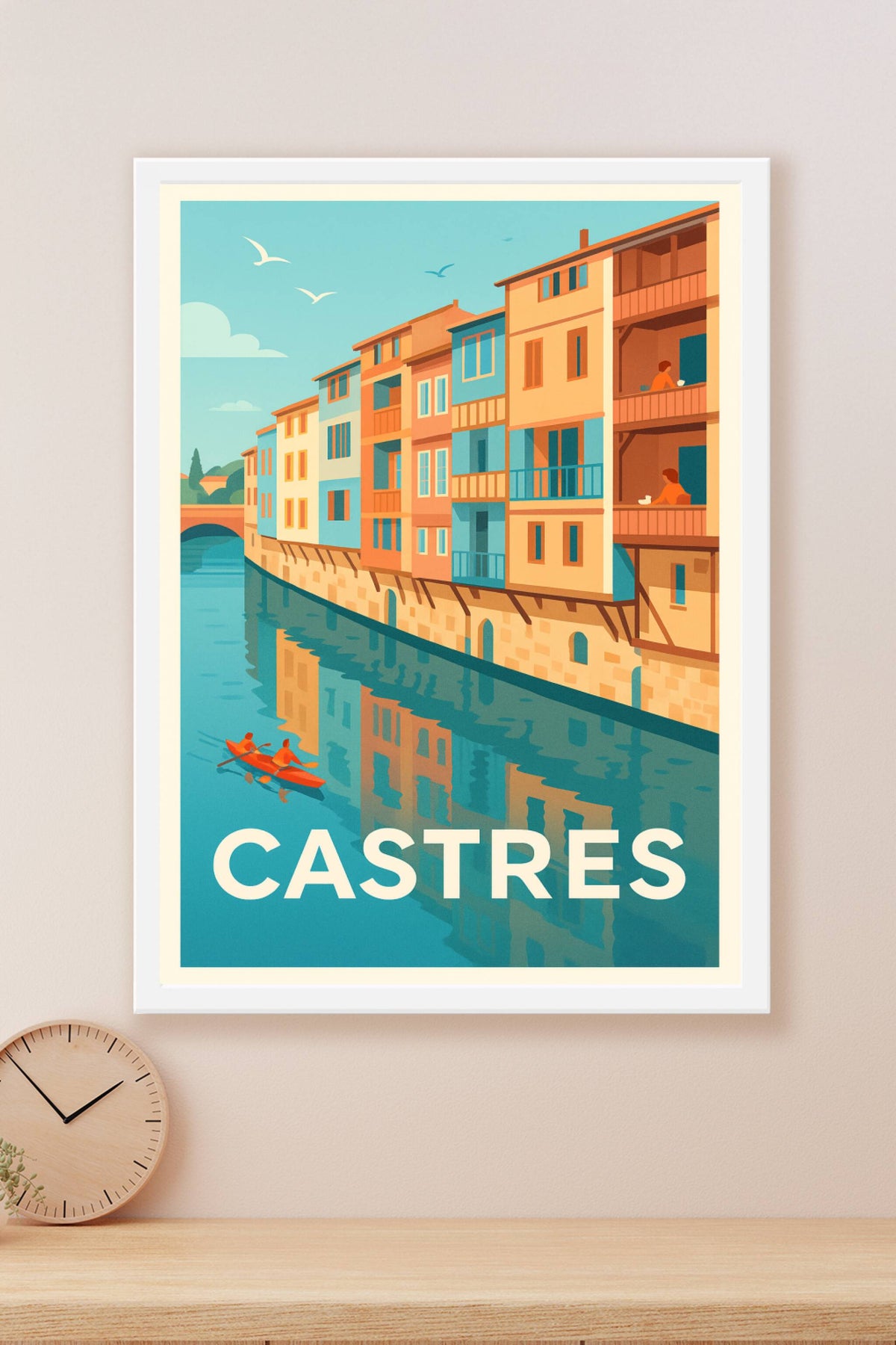 Affiche Castres — Harmonie des couleurs sur le Canal · poster d'art de Castres