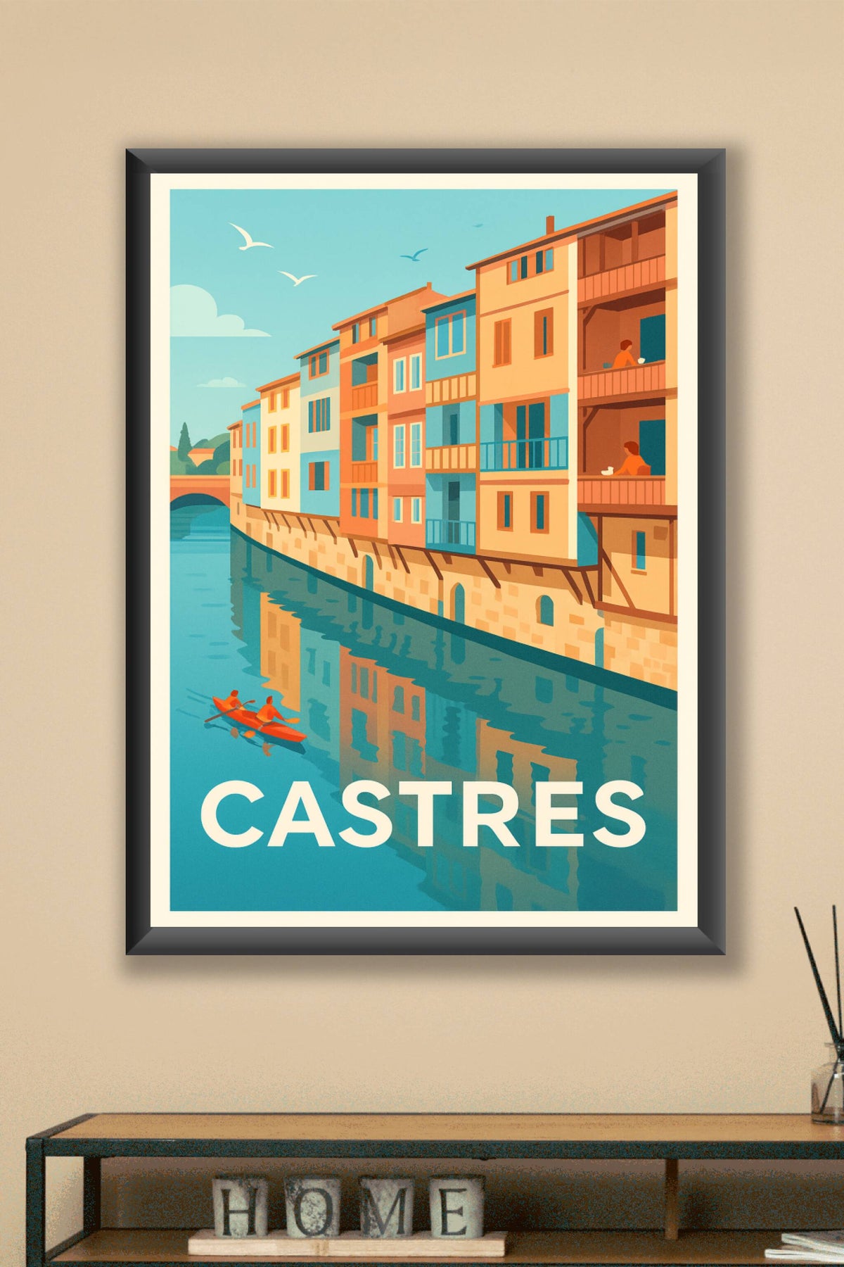 Affiche Castres — Harmonie des couleurs sur le Canal · poster d'art de Castres