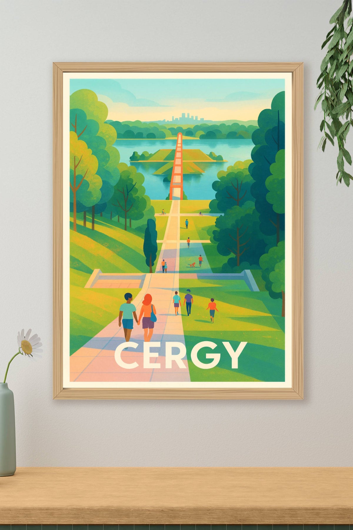 Affiche Cergy — L'évasion au cœur de la nature urbaine · poster d'art de Cergy