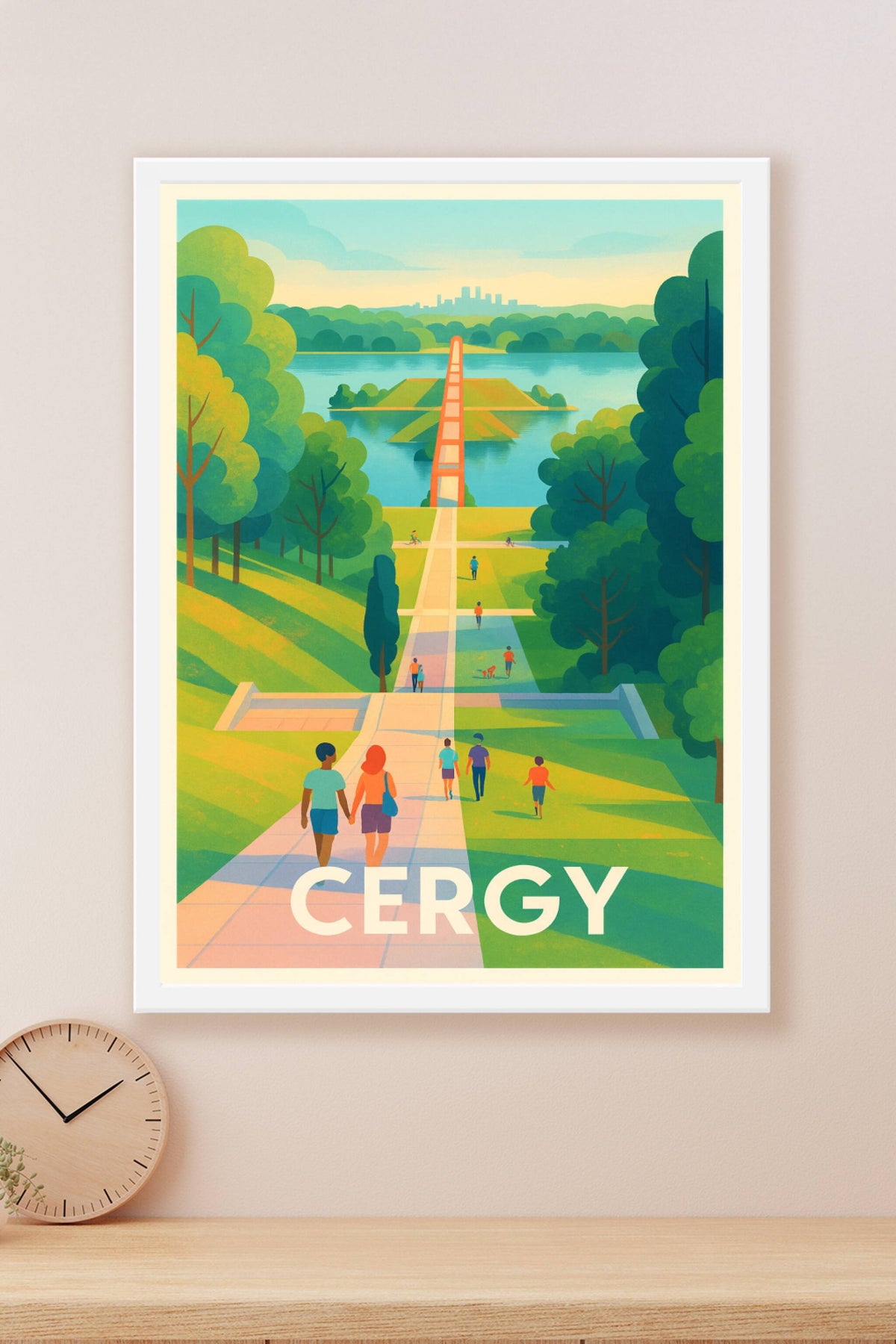Affiche Cergy — L'évasion au cœur de la nature urbaine · poster d'art de Cergy