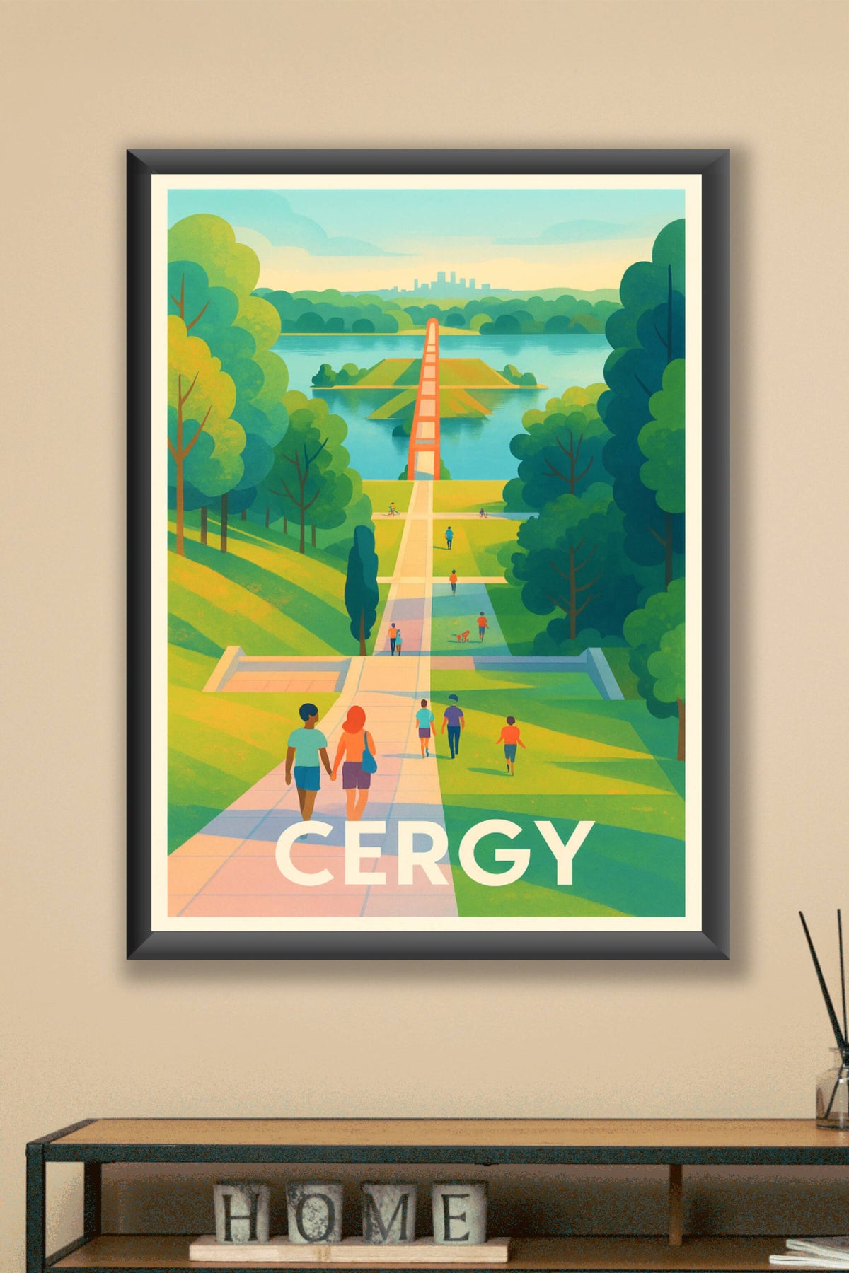 Affiche Cergy — L'évasion au cœur de la nature urbaine · poster d'art de Cergy