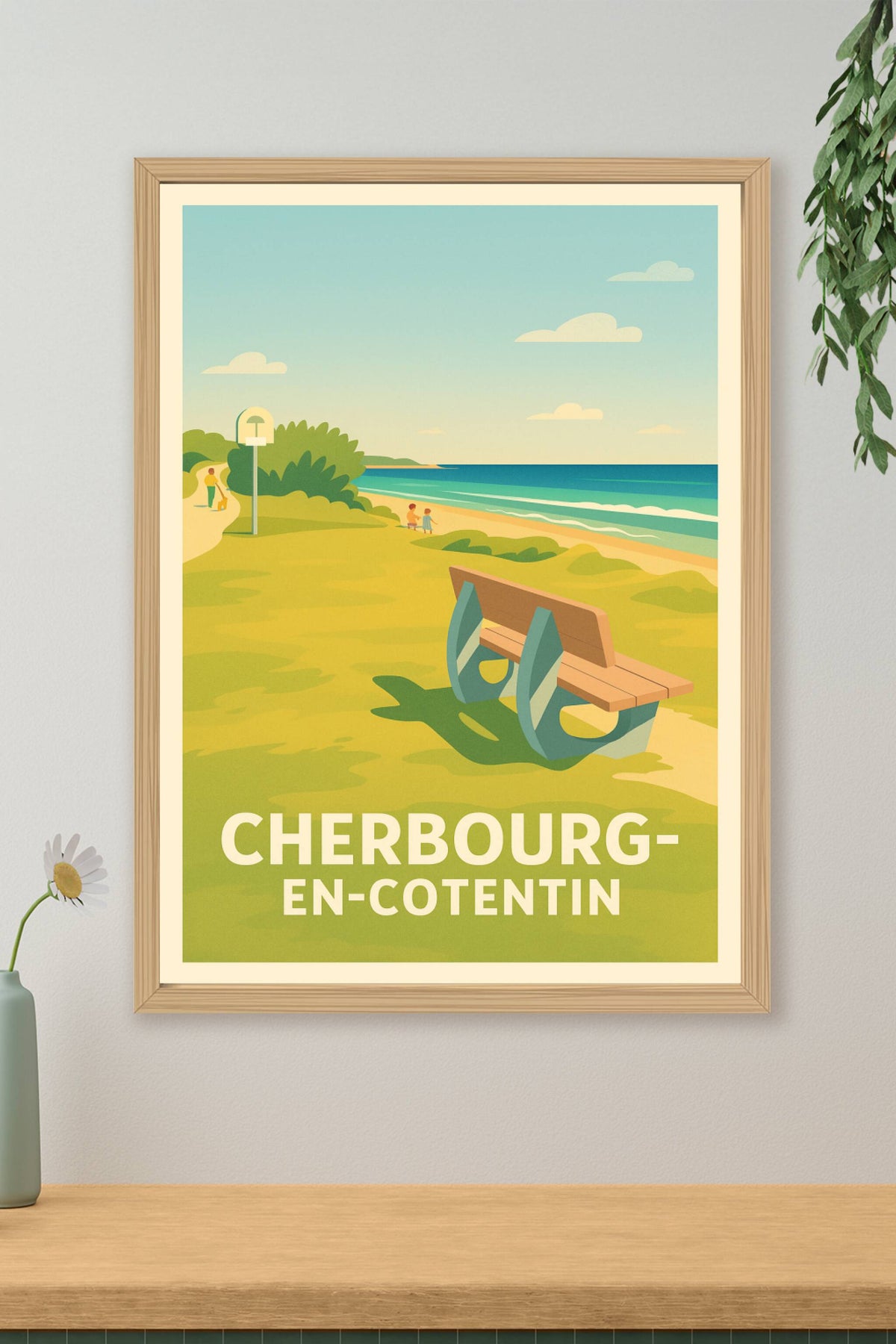 Affiche Cherbourg-en-Cotentin — Sérénité en bord de mer · poster d'art de Cherbourg-en-Cotentin