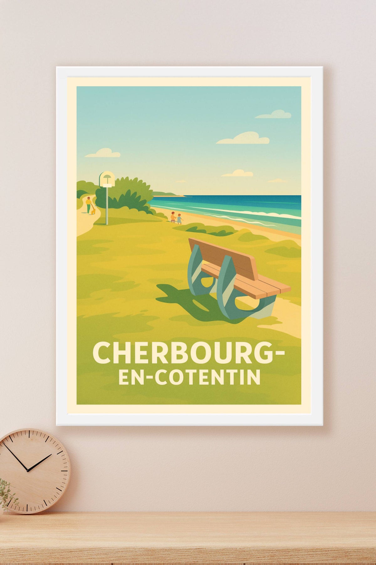 Affiche Cherbourg-en-Cotentin — Sérénité en bord de mer · poster d'art de Cherbourg-en-Cotentin