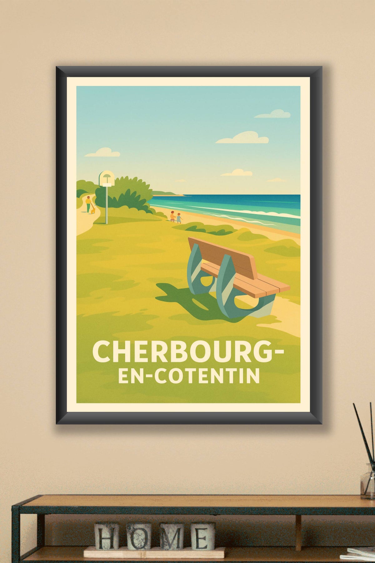 Affiche Cherbourg-en-Cotentin — Sérénité en bord de mer · poster d'art de Cherbourg-en-Cotentin