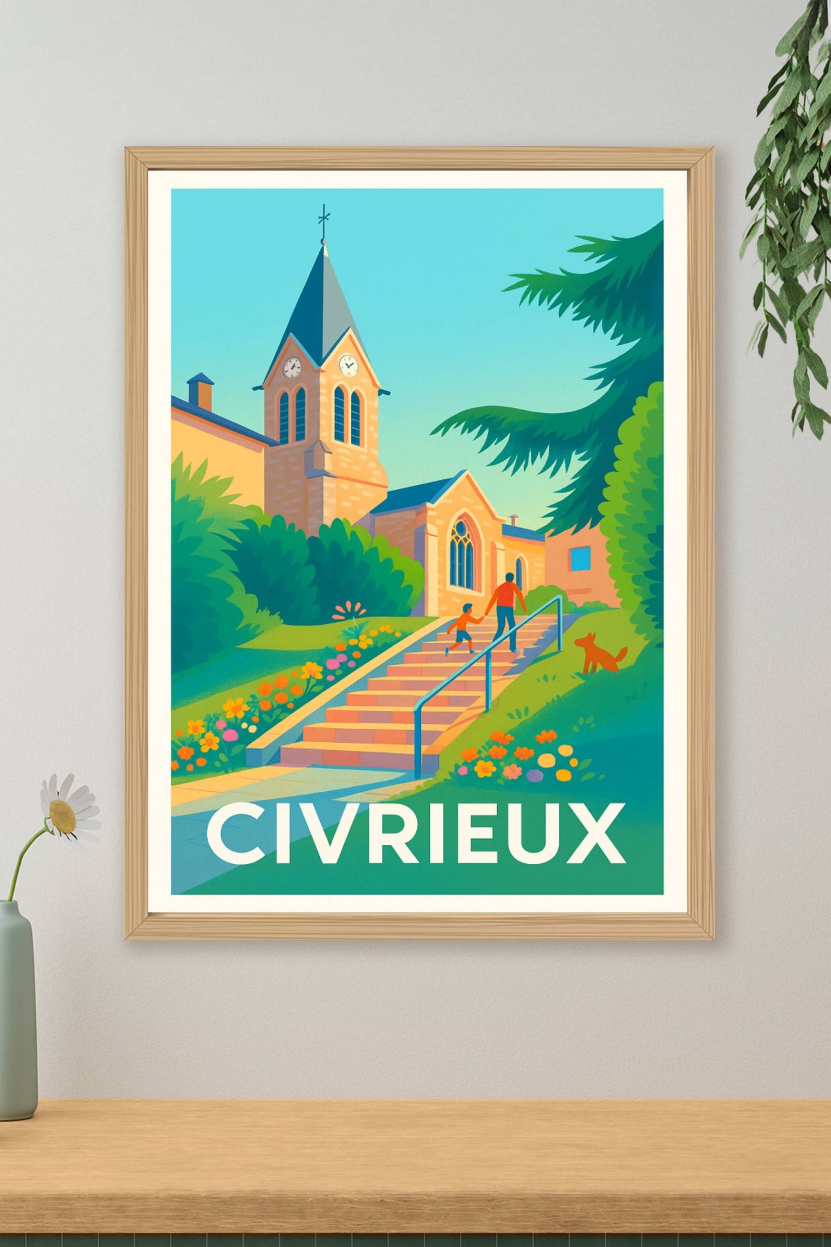 Affiche Civrieux — Charme paisible et fleuri au cœur du village · poster d'art de Civrieux