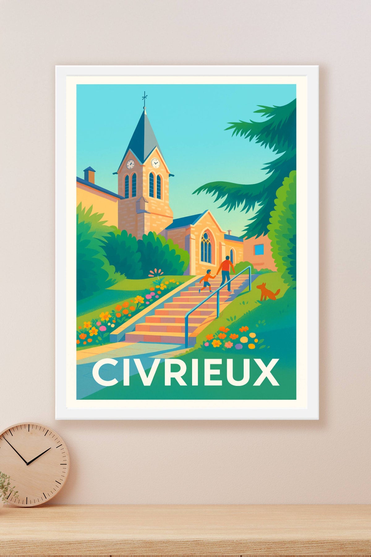 Affiche Civrieux — Charme paisible et fleuri au cœur du village · poster d'art de Civrieux