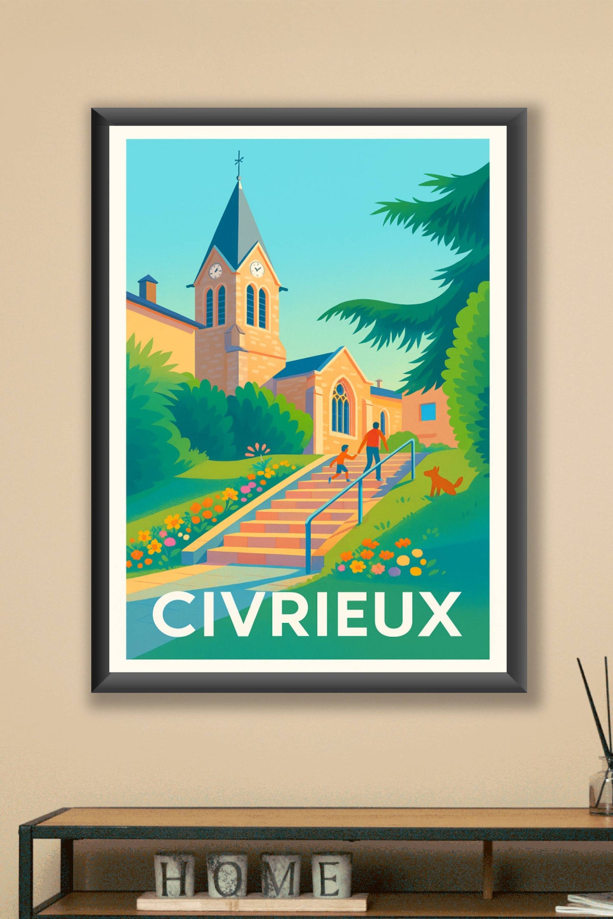 Affiche Civrieux — Charme paisible et fleuri au cœur du village · poster d'art de Civrieux