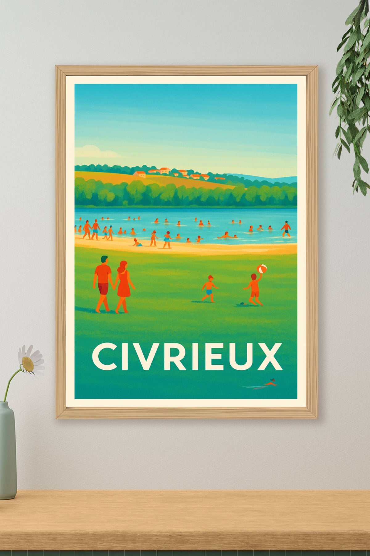 Affiche Civrieux — Évasion et détente au bord de l'eau · poster d'art de Civrieux
