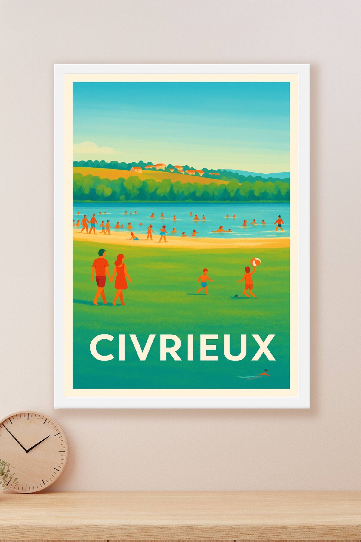 Affiche Civrieux — Évasion et détente au bord de l'eau · poster d'art de Civrieux