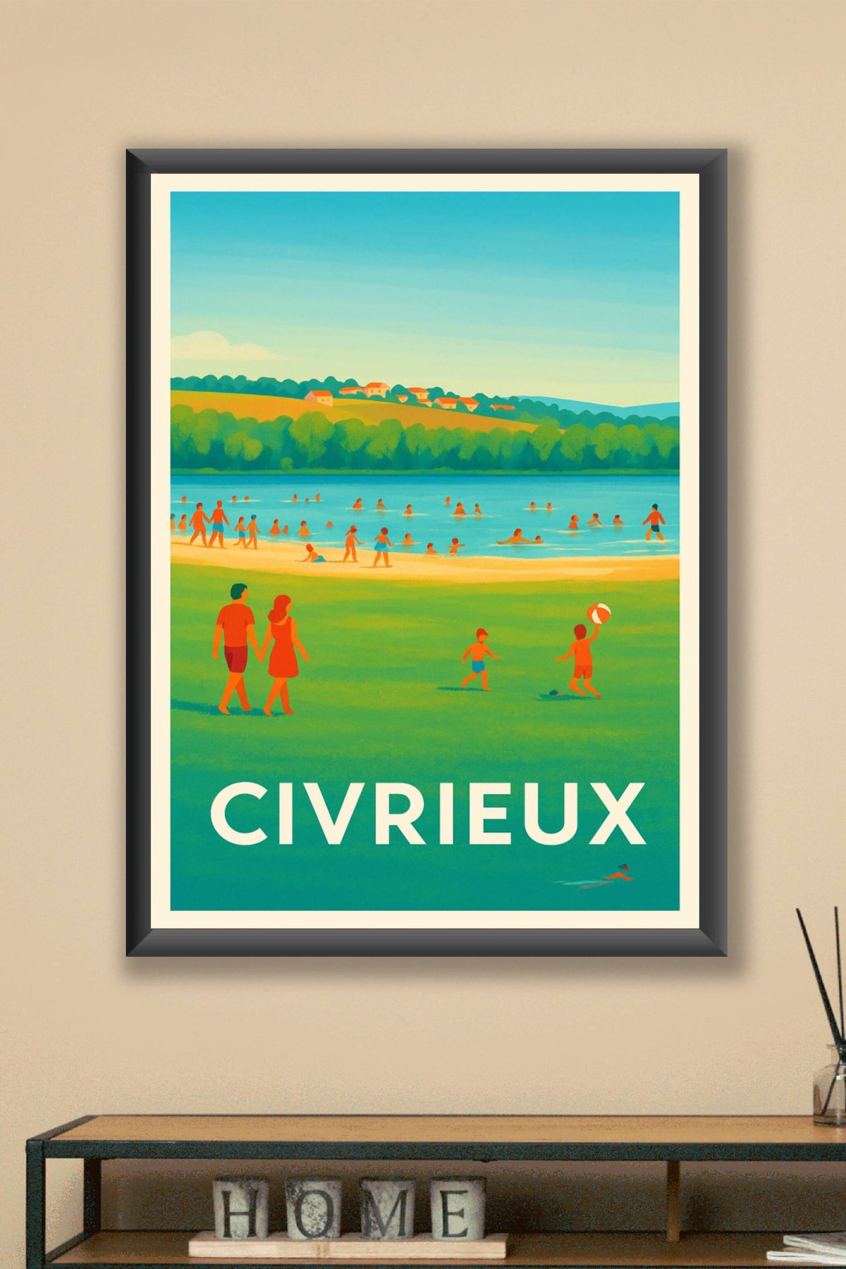 Affiche Civrieux — Évasion et détente au bord de l'eau · poster d'art de Civrieux