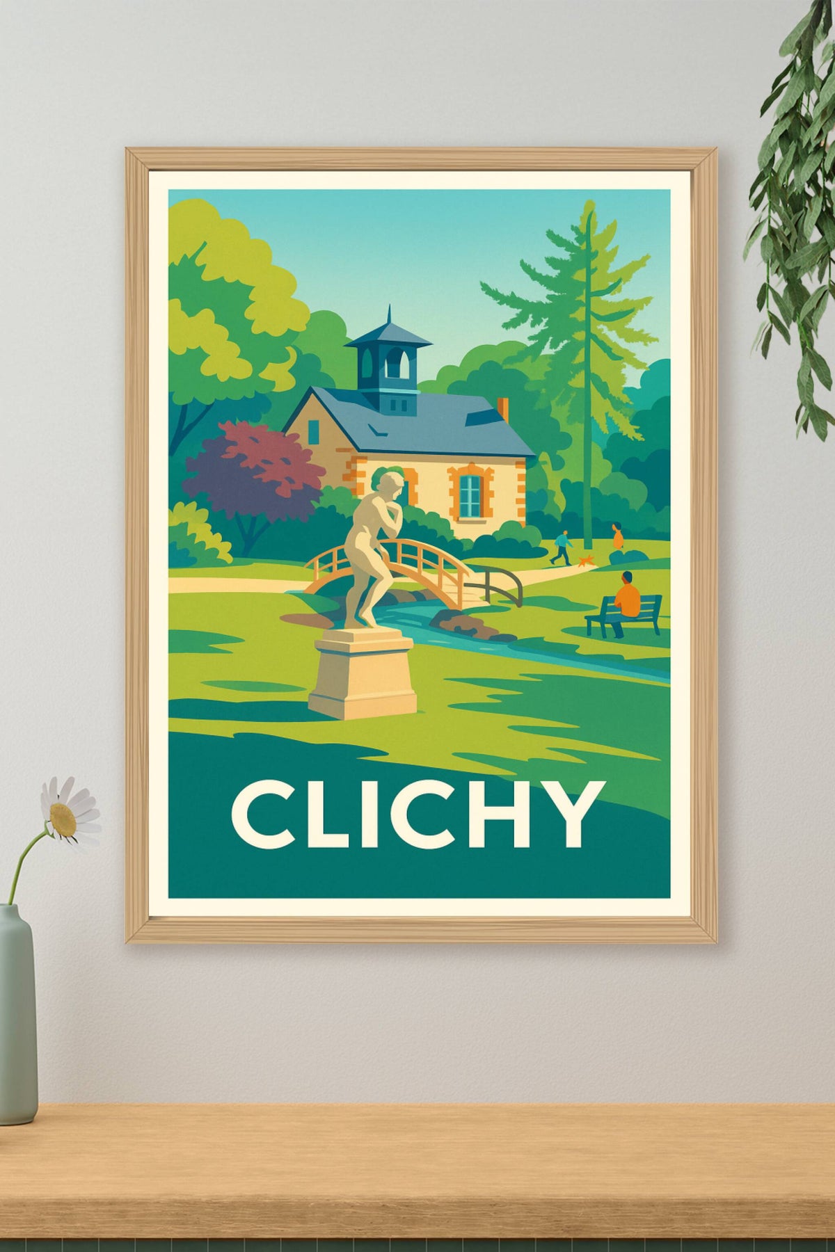 Affiche Clichy — Un havre de calme et de verdure · poster d'art de Clichy