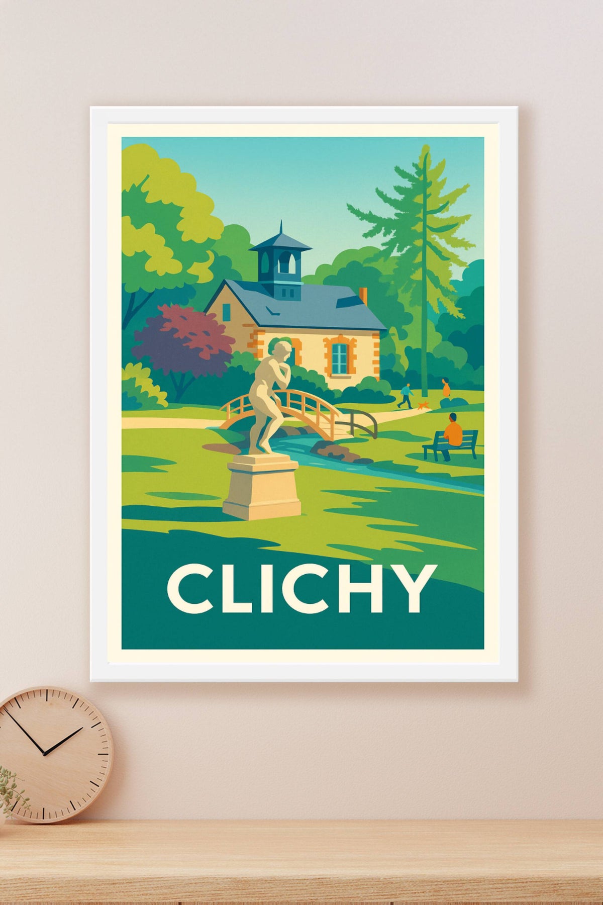 Affiche Clichy — Un havre de calme et de verdure · poster d'art de Clichy